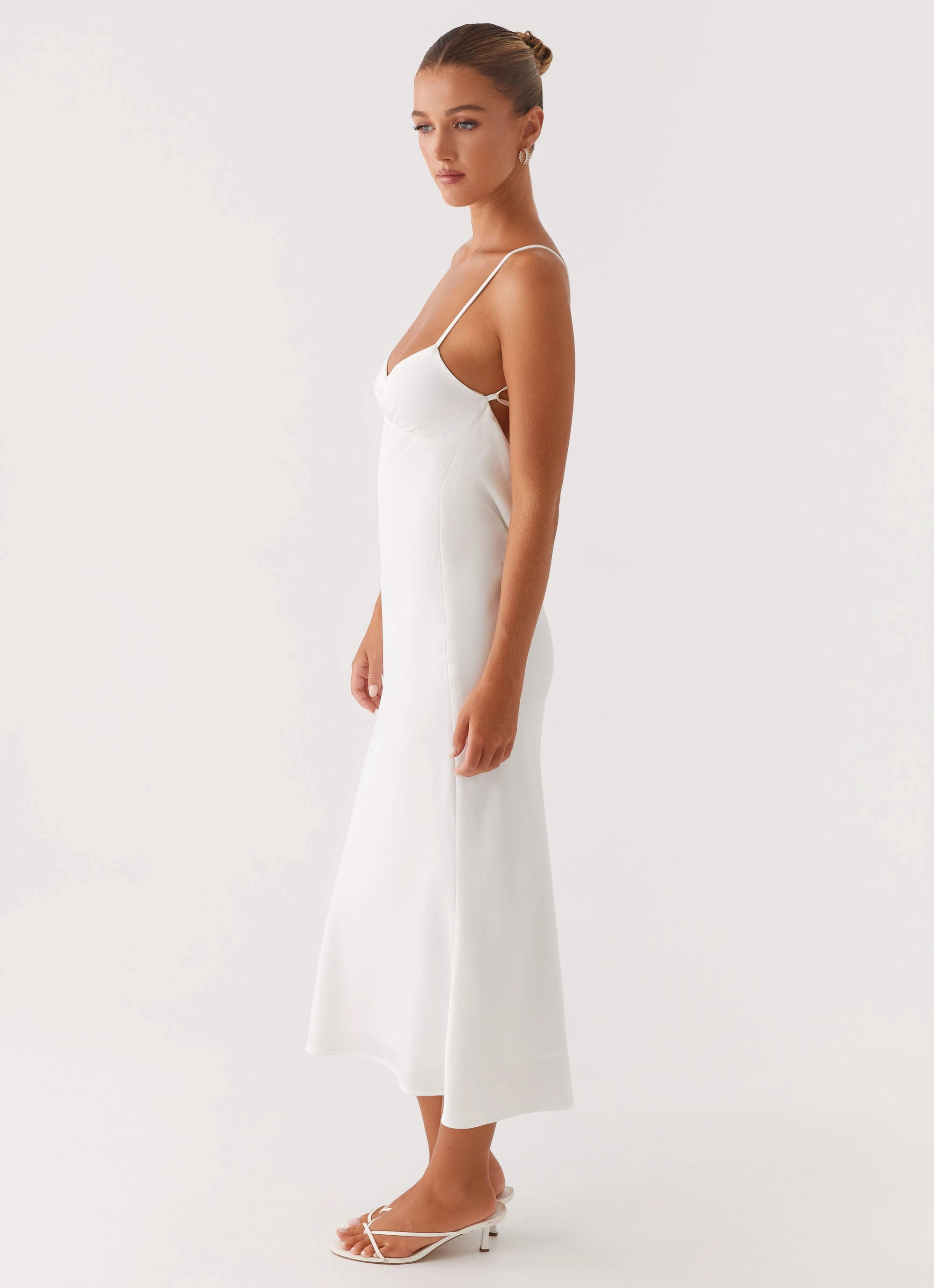 Bentley Midi Dress - White Natural Feel