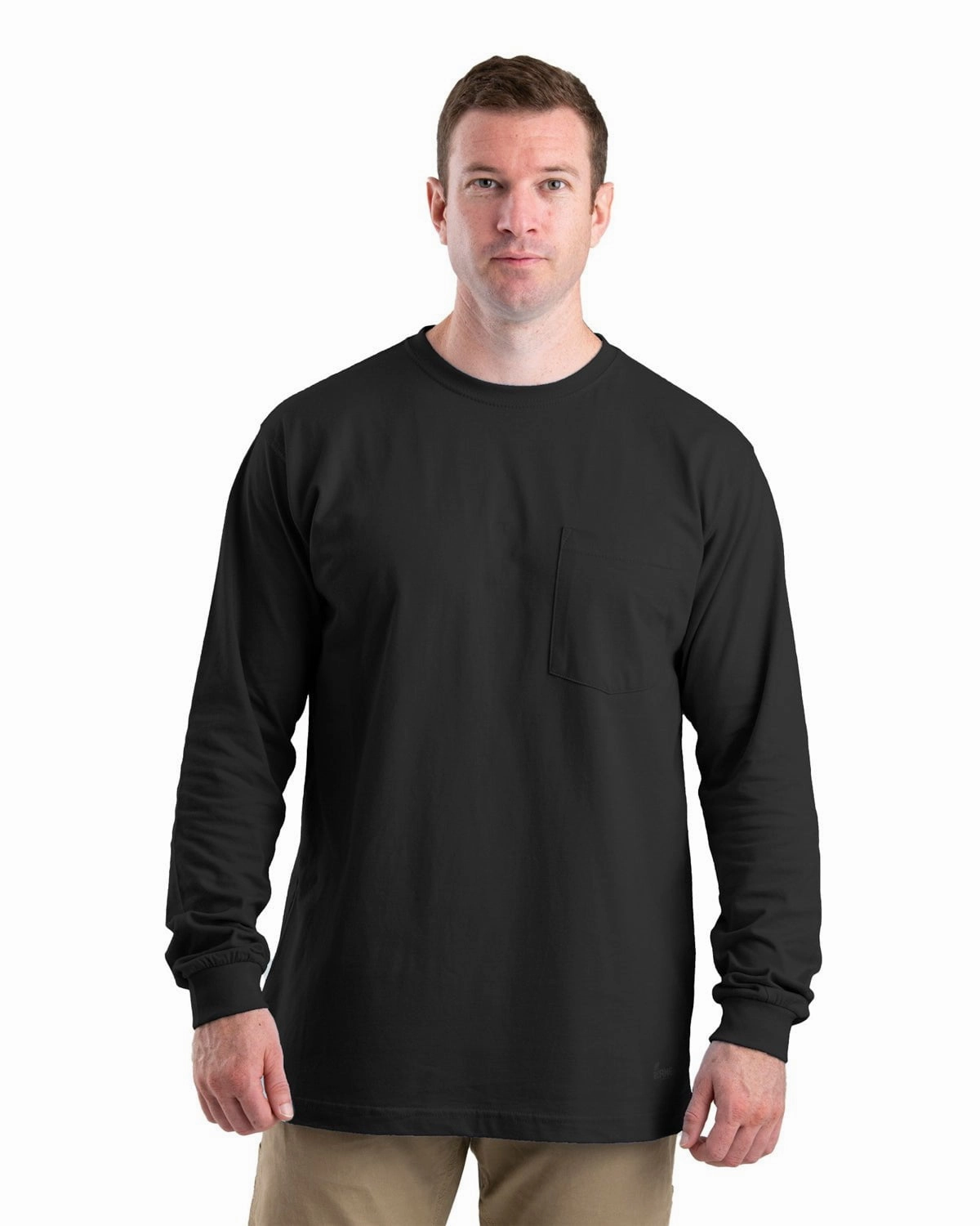 Lightweight Feel Berne Apparel Mens Heavyweight Pocket Tee Black 100% Cotton L/S T-Shirt