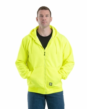 Weekend Vibes Soft Collar Design Berne Apparel Mens Hi Vis Thermal-Lined Hooded Yellow Fleece Hoodie