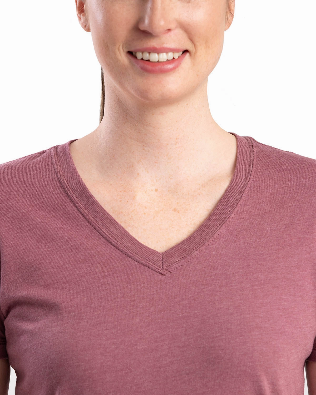 Berne Mauve Cotton Blend Ladies Lightweight Performance V-Neck S/S Picnic Outfit