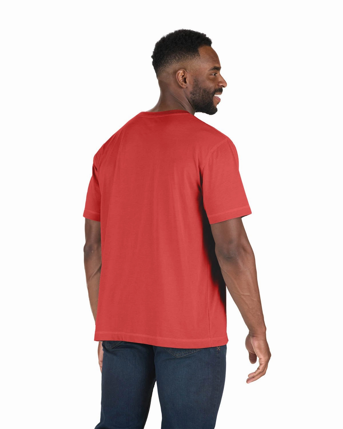 Berne Mens Deep Red Cotton Blend Light Performance Tee S/S Polished Placket