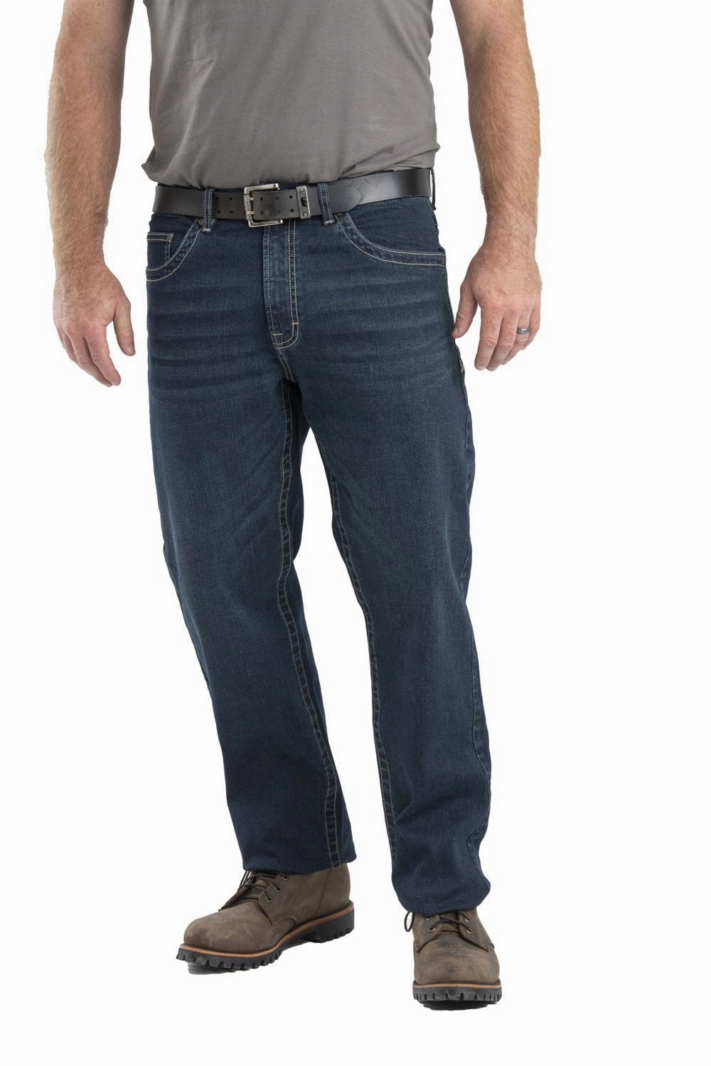 Formal City Walk Party Look Berne Mens Granite Cotton Blend Highland Flex Bootcut Jeans