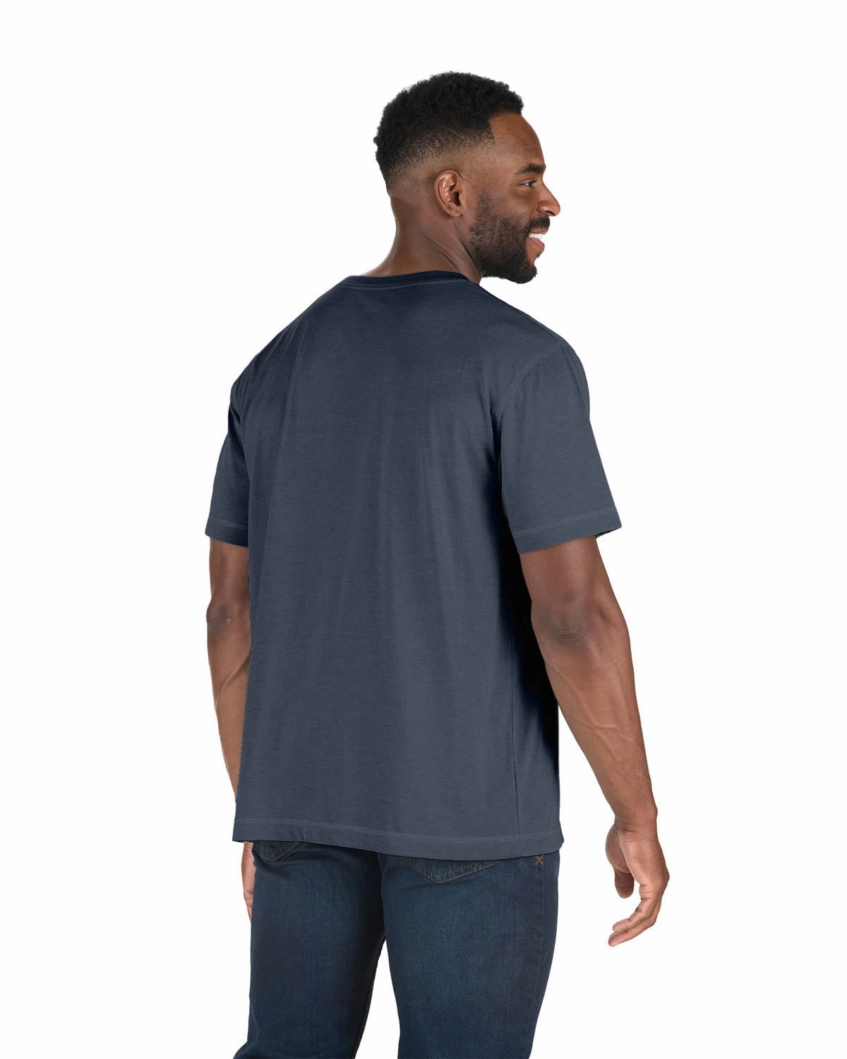 Layering Piece Berne Mens Space Blue Cotton Blend Lightweight Performance Tee S/S