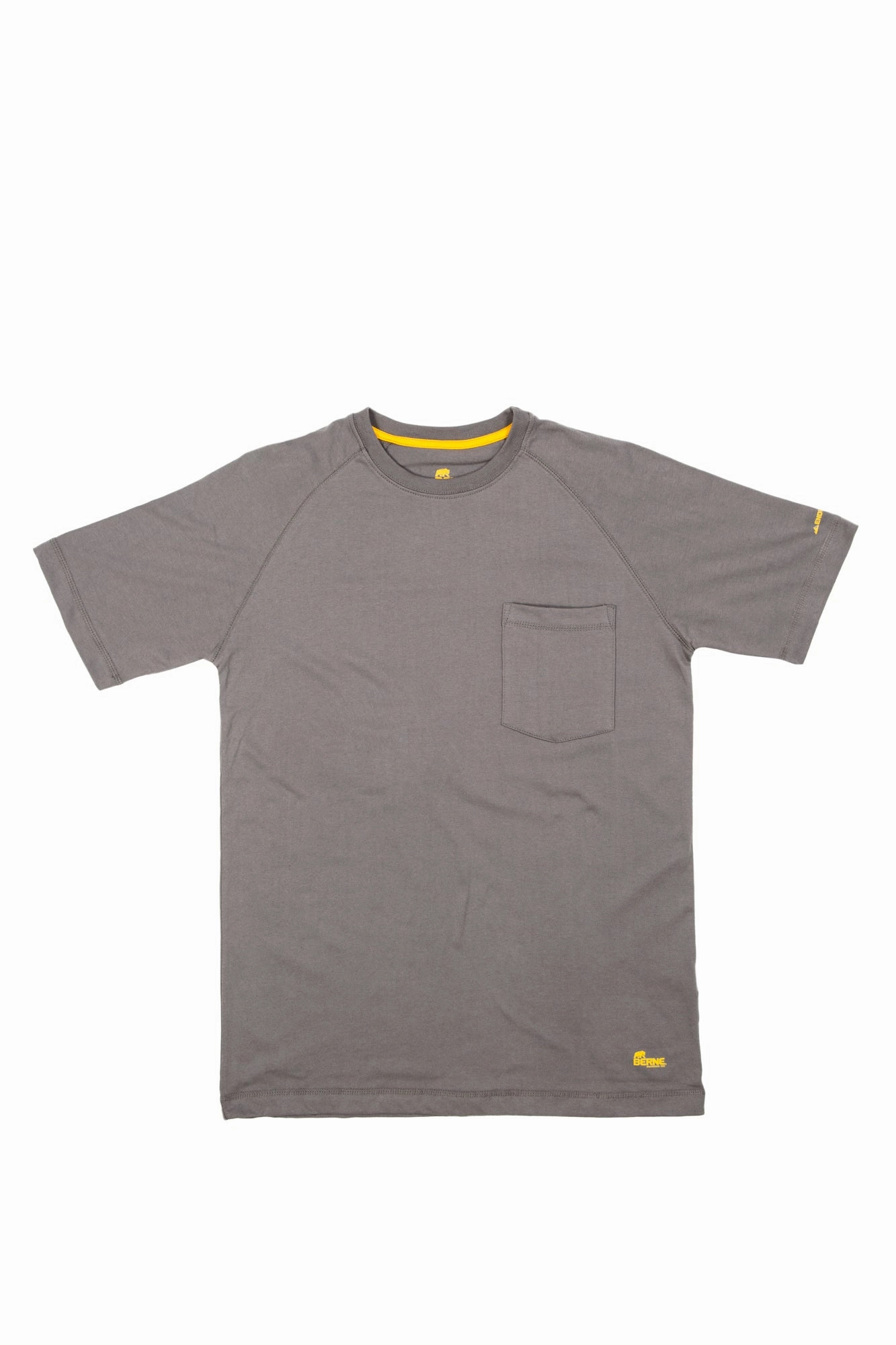 Berne Mens Titanium Cotton Blend Performance Tee S/S No Chafe Edging