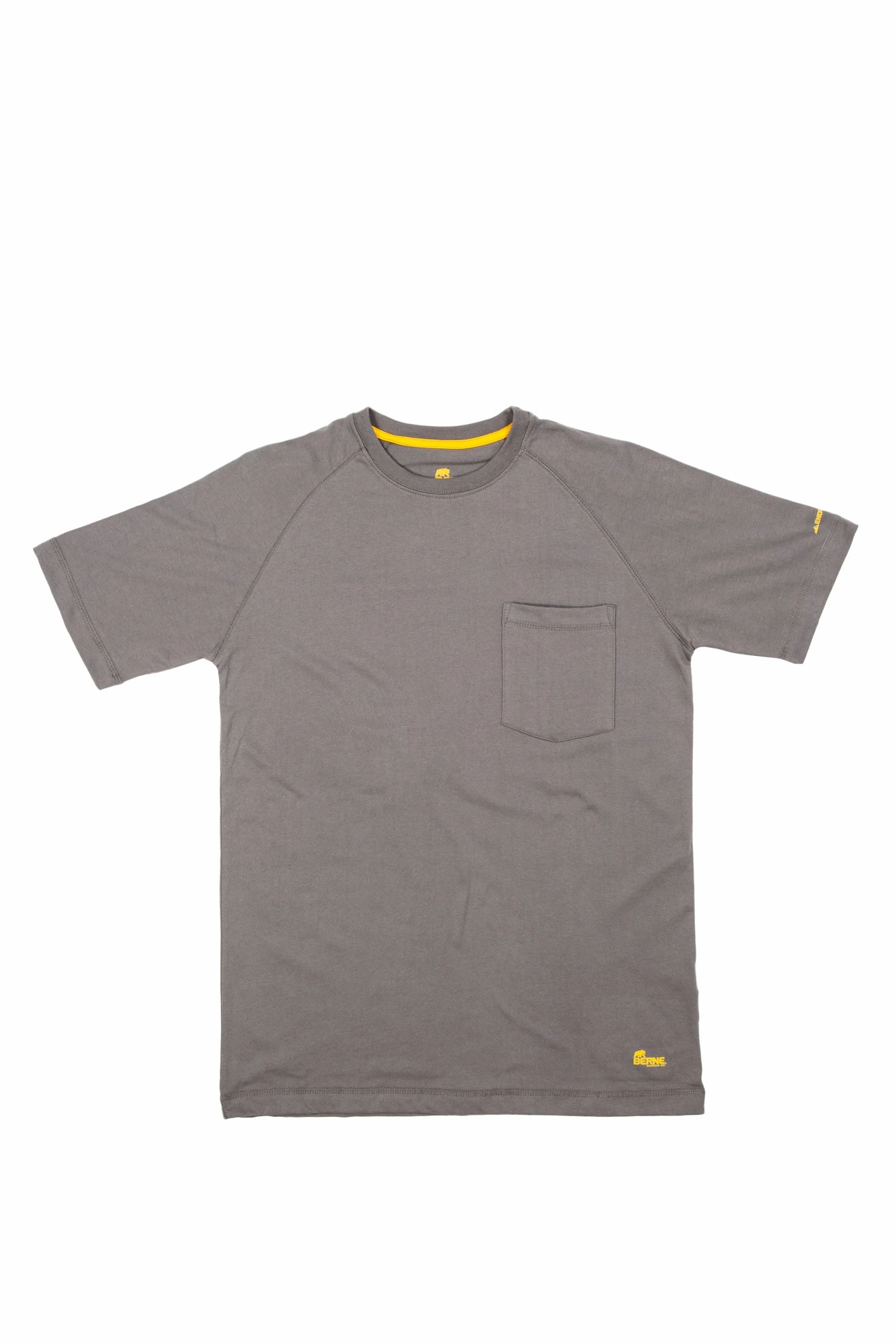 Pullover Design Abrasion Resistant Edges Berne Mens Titanium Cotton Blend Performance Tee S/S