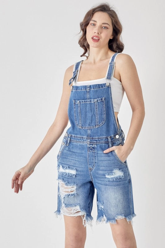 Eco Friendly Dye Everyday Gym Ready Bettie Bermuda Overalls S-XL