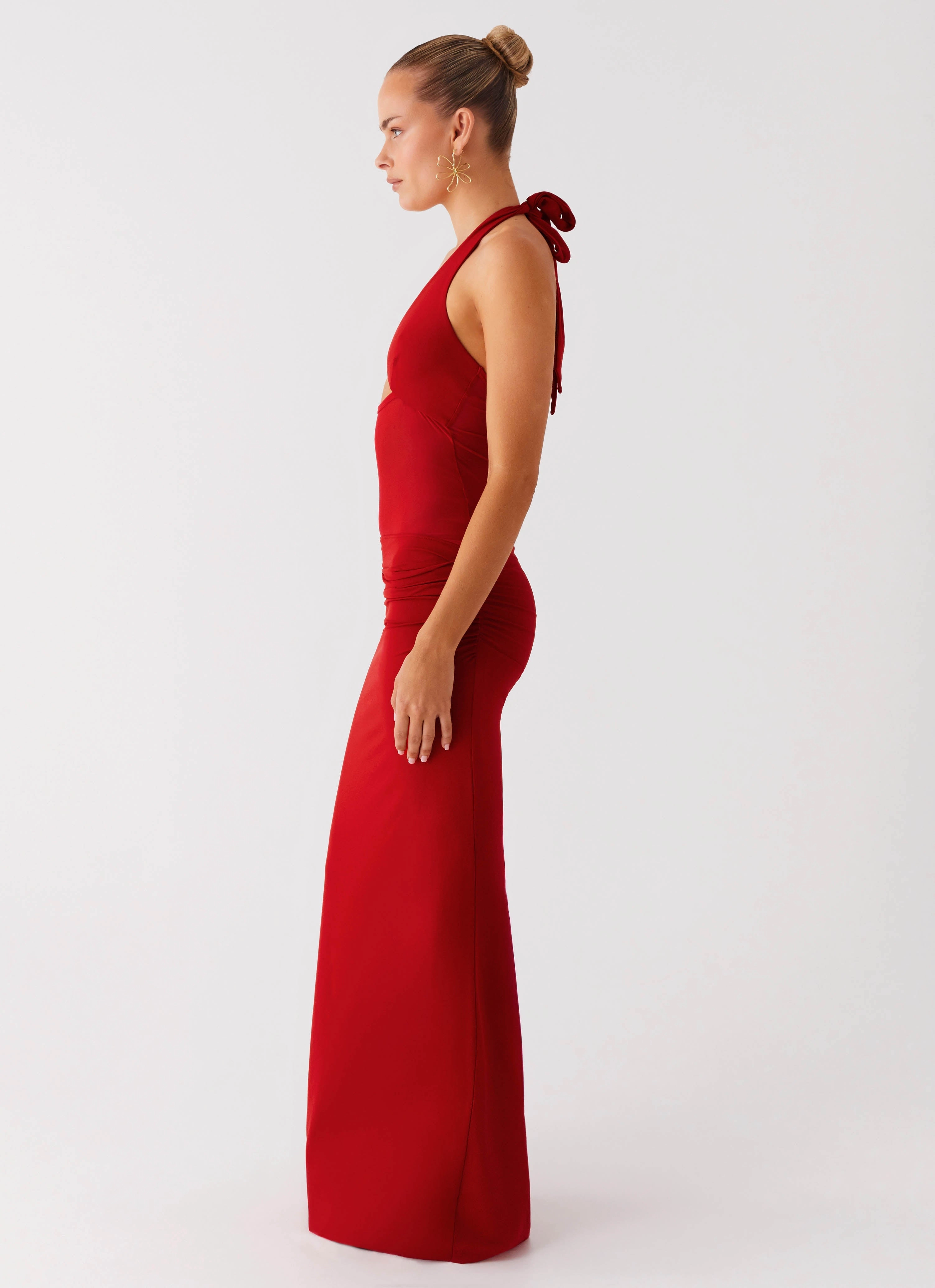 Billen Halter Maxi Dress - Red AntiStaticMaterial