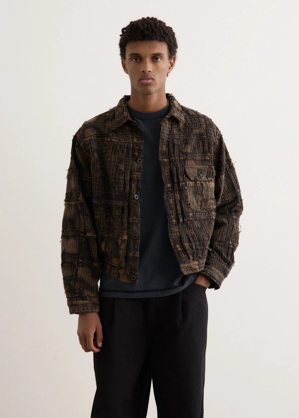 Black-Tea-Core Boro Spring 1st Jacket High Density Weave