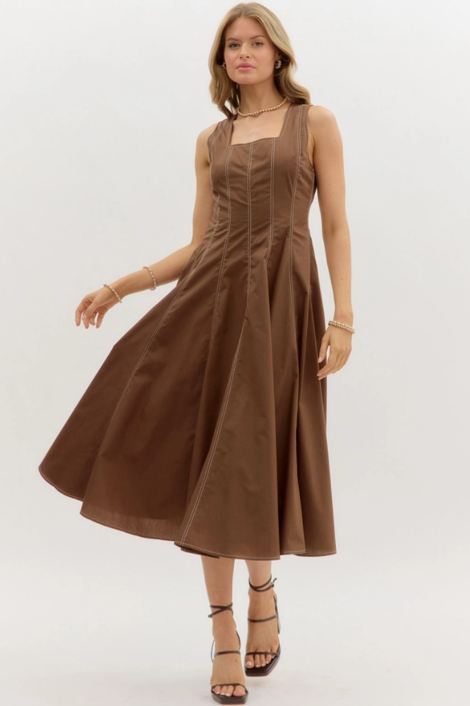 Dream Look Vacation Outfit Blair Stitch Detail Midi Dress