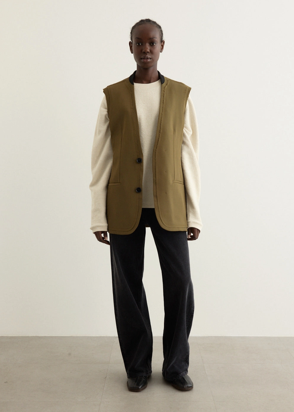 Minimalist Style Secure Internal Pockets Blazer Sleeveless Jacket