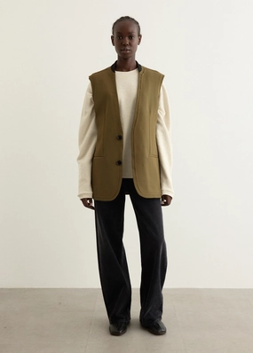 Minimalist Style Secure Internal Pockets Blazer Sleeveless Jacket