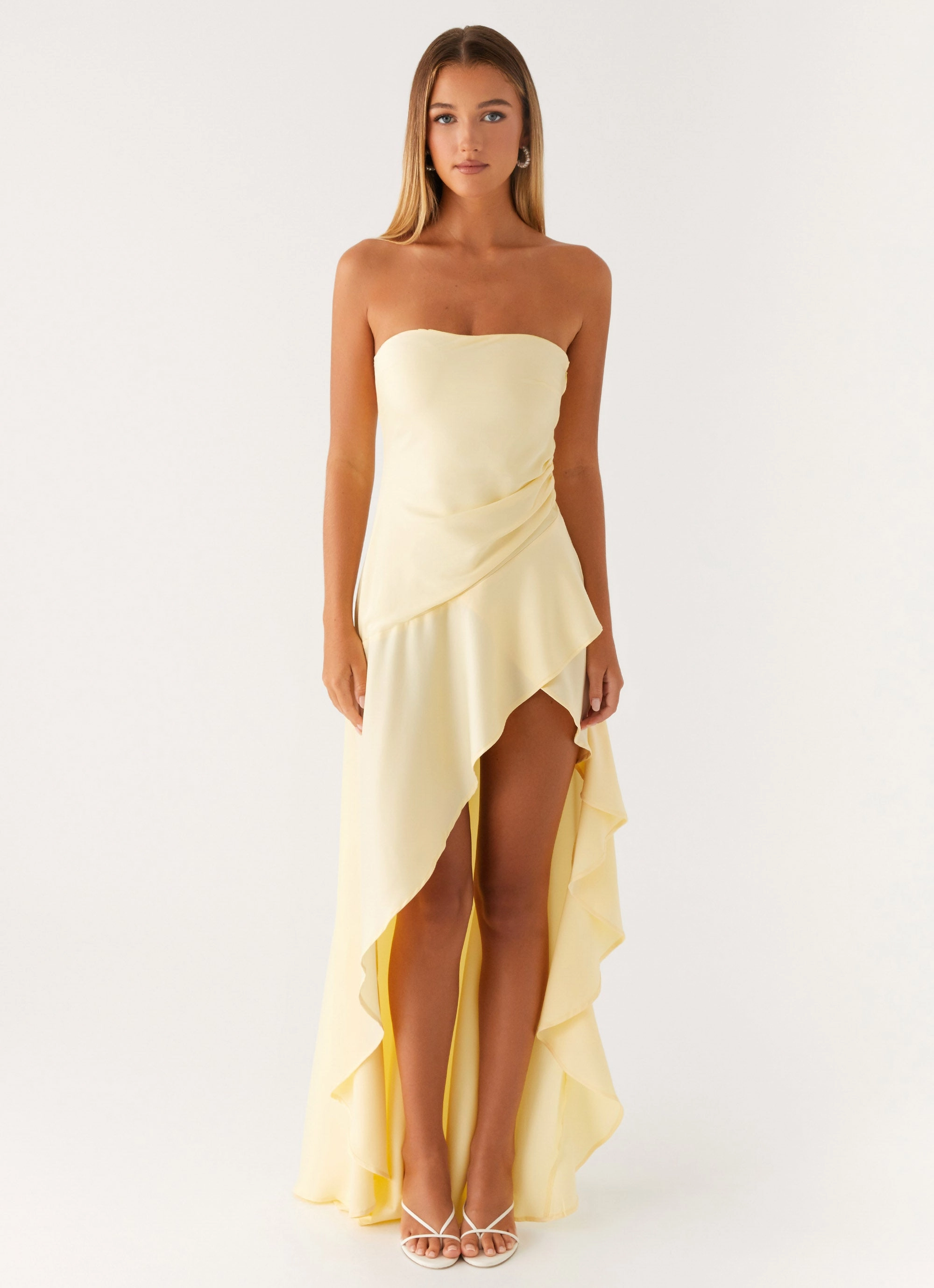 Chic Wear Minimalist Fit Bodie Maxi Dress - Pastel Yellow