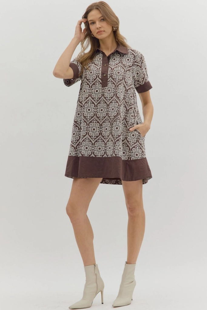 Elodie Crochet Detail Mini Dress Flowy Layers