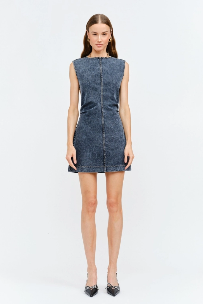 Eloise Denim Mini Dress Grace Base