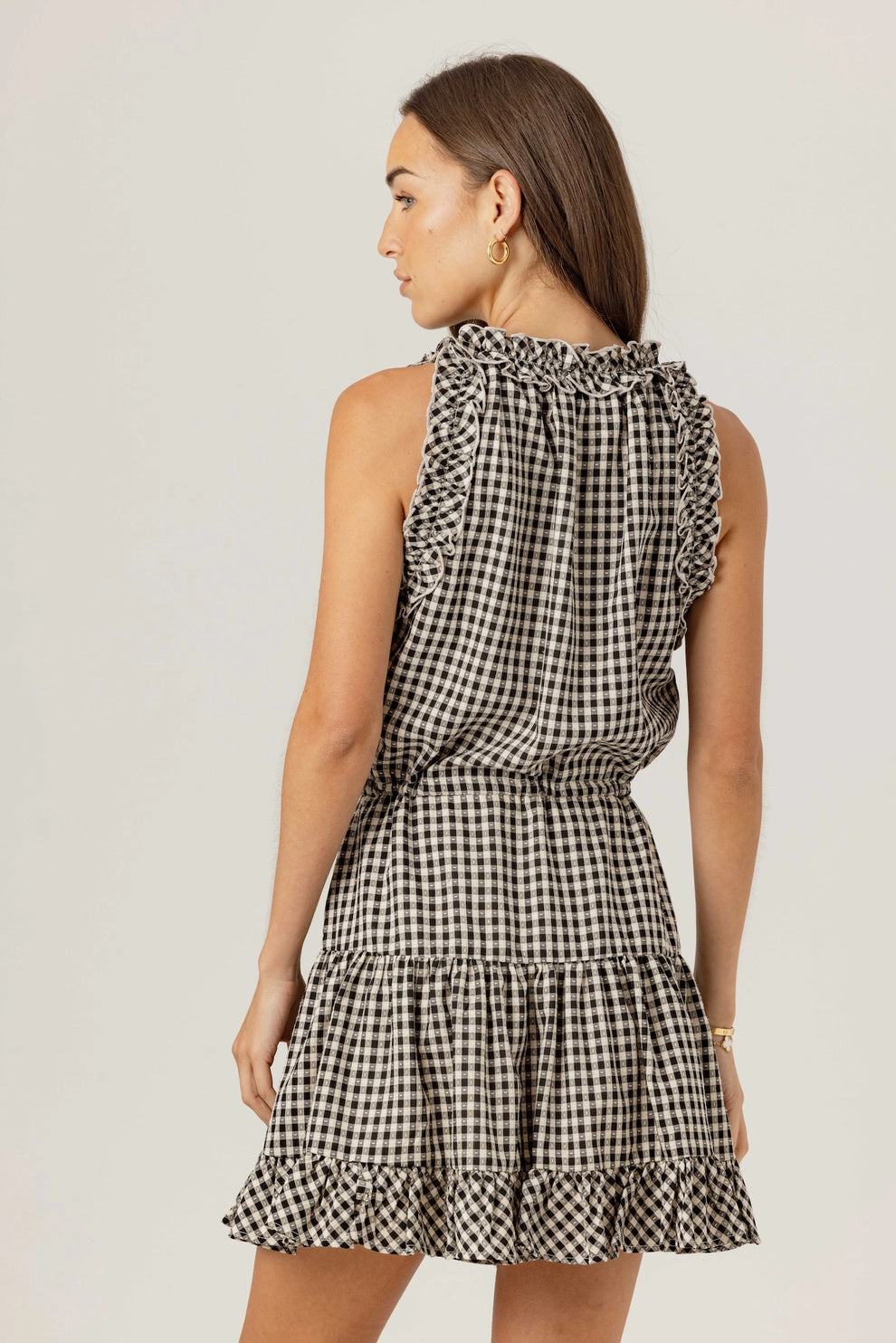 Soft Neutral GINGHAM BLISSE DRESS