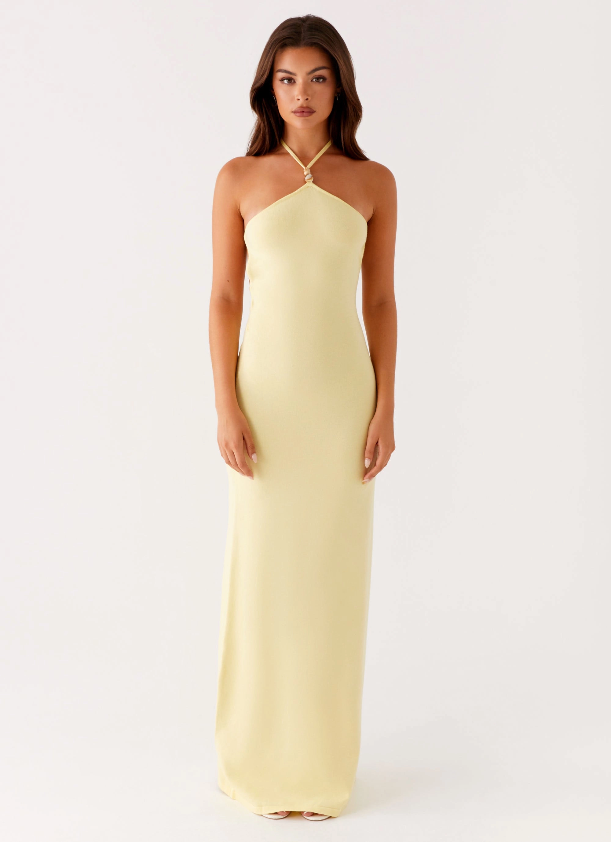 Elisha Knit Maxi Dress - Yellow CrinkleResistantWeave