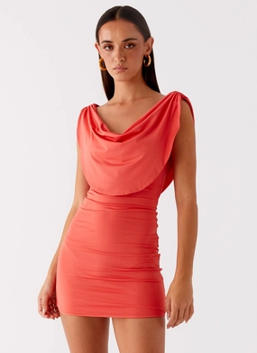 Sophisticated cocktail dress Formed Look Angeles Mini Dress - Coral