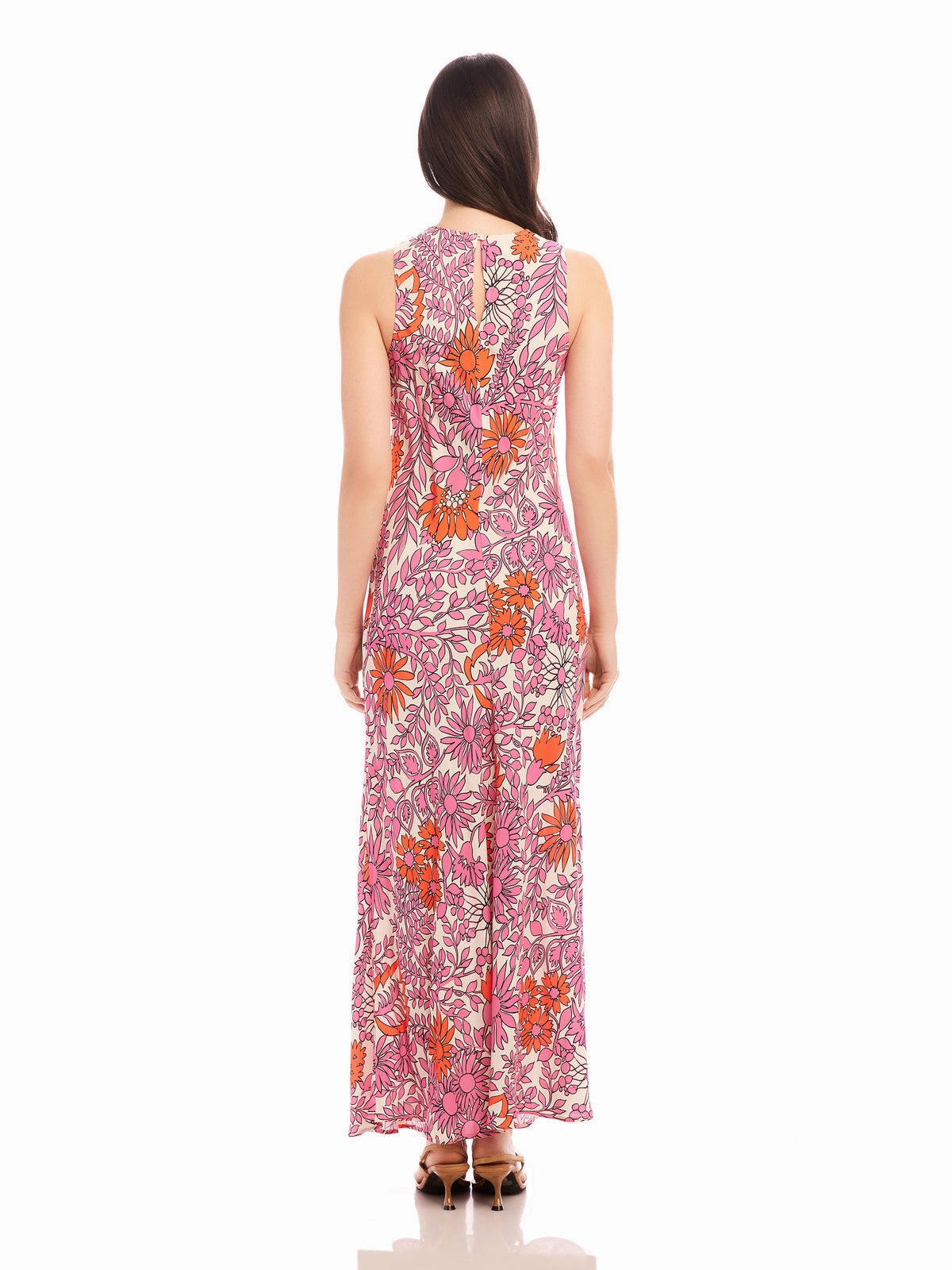 Dani Maxi Dress in Retro Print Feminine Vibe