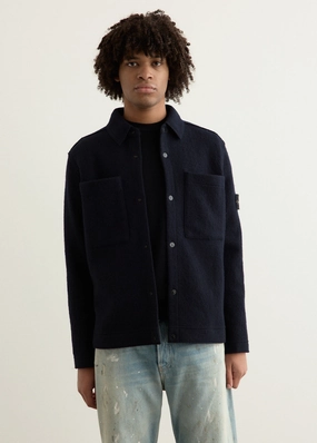 Microfiber Blend Felted Wool Oversized Shirt Jacket