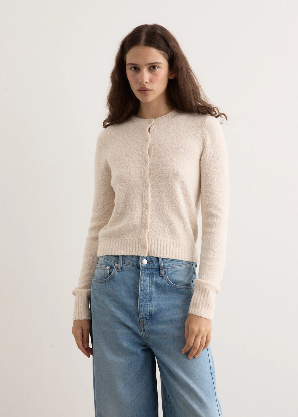 Boucle Wool Cardigan Outdoor Outfit Relaxed casual fit