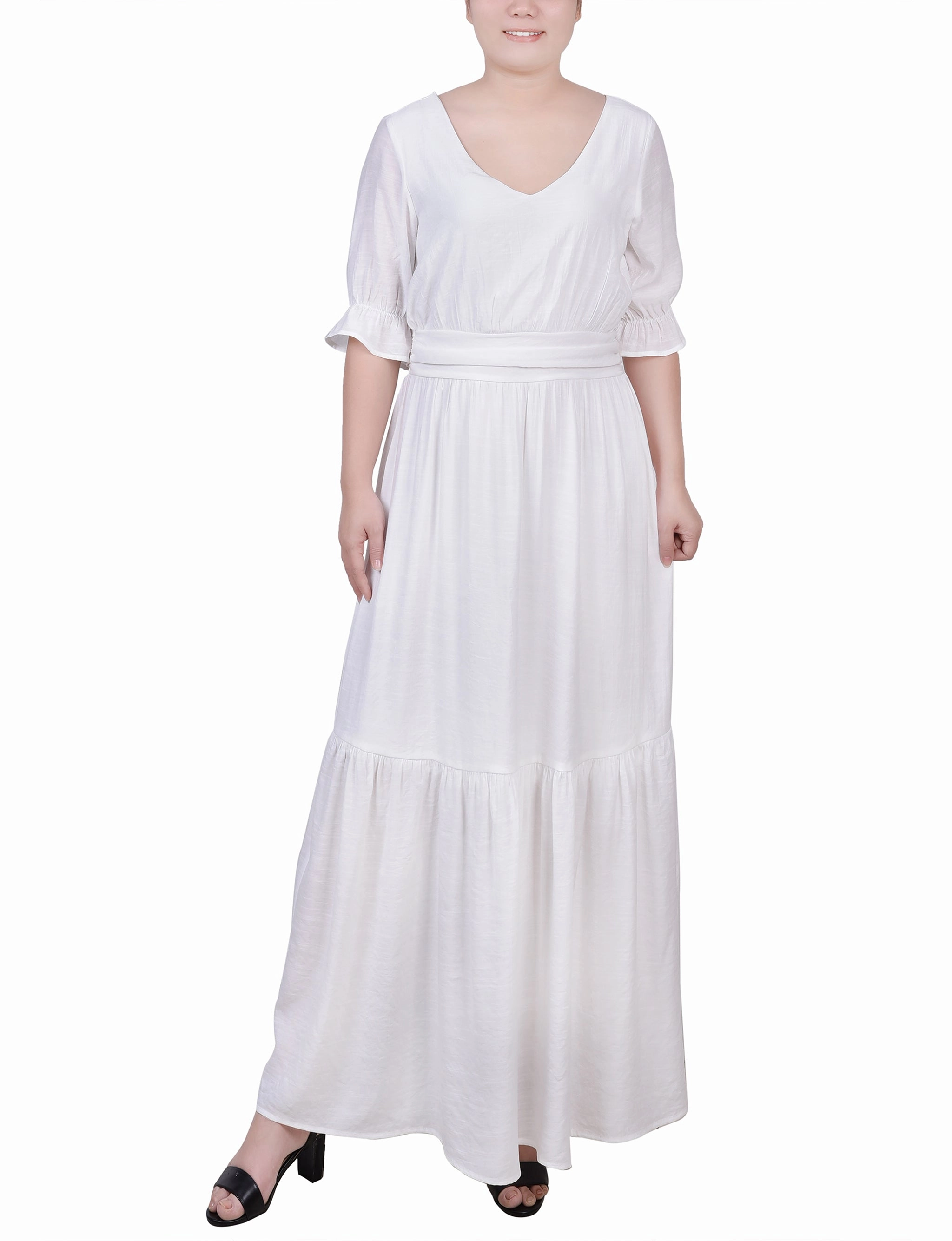 Short Sleeve Tiered Maxi Dress Quiet Glow
