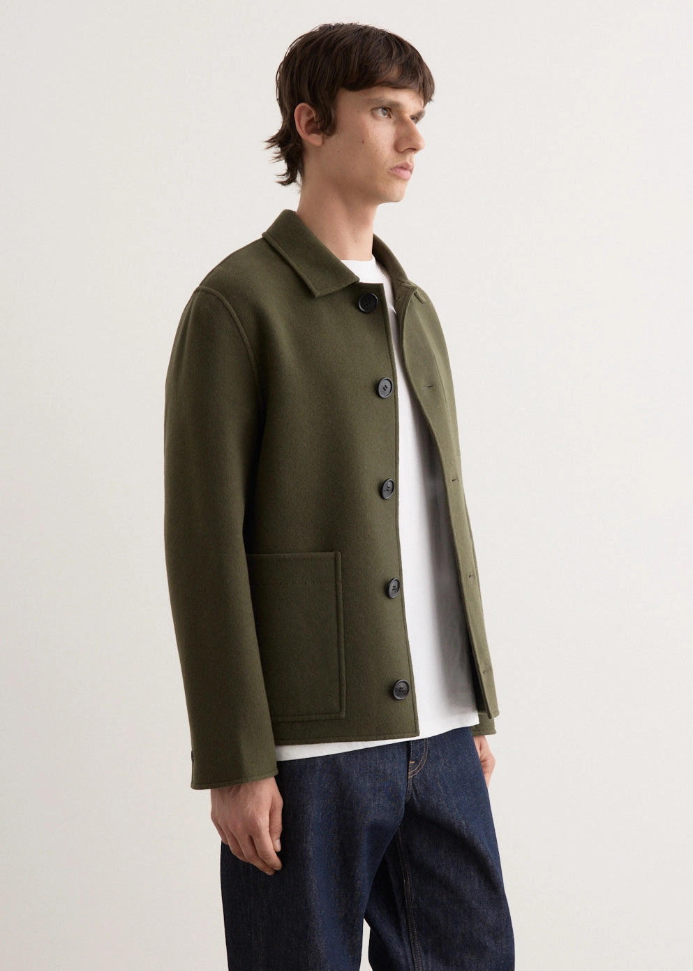 Boxy Buttoned Jacket Snap Closures