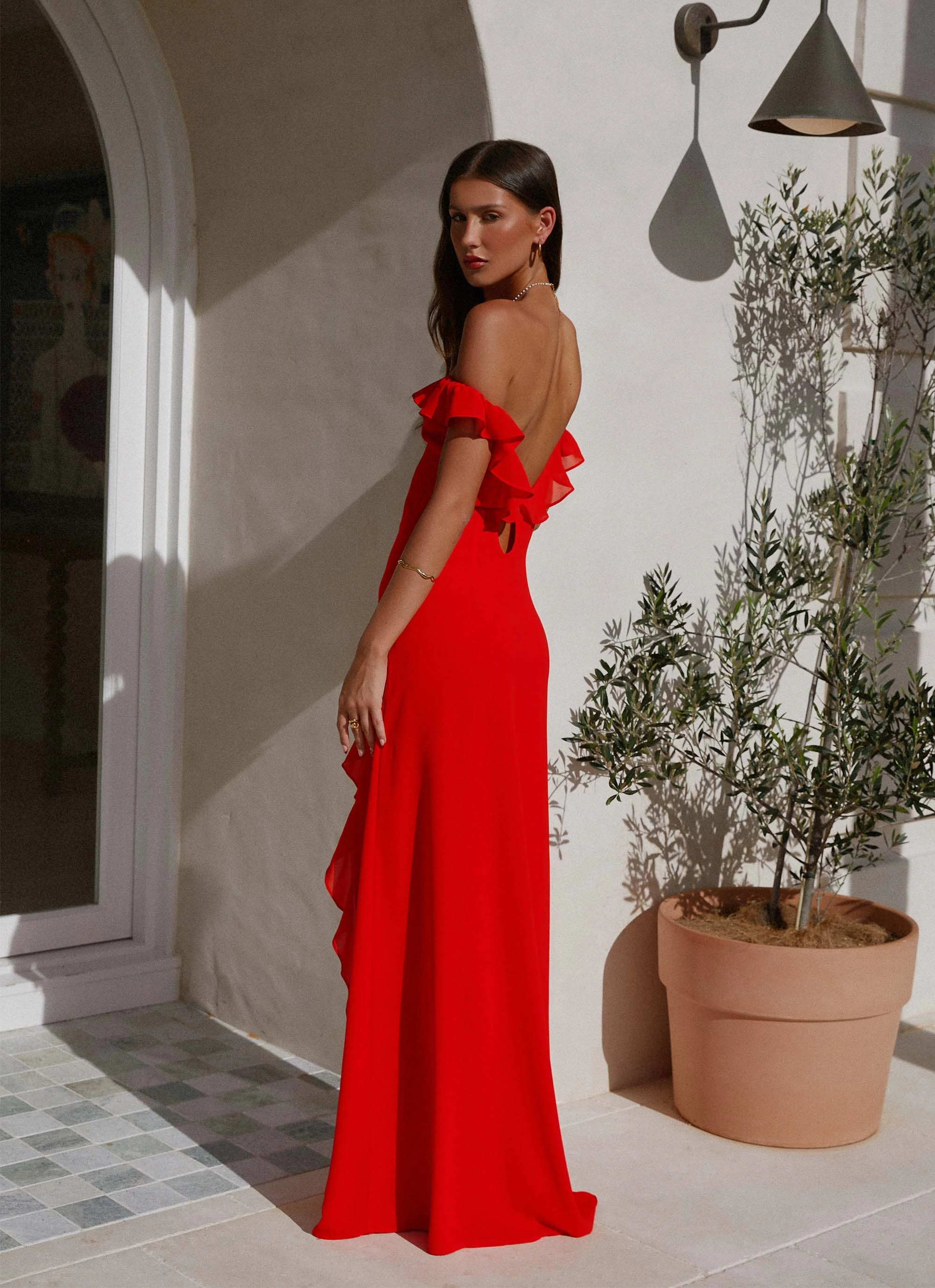 Braxton Maxi Dress - Red Guest Shine Calm Mood