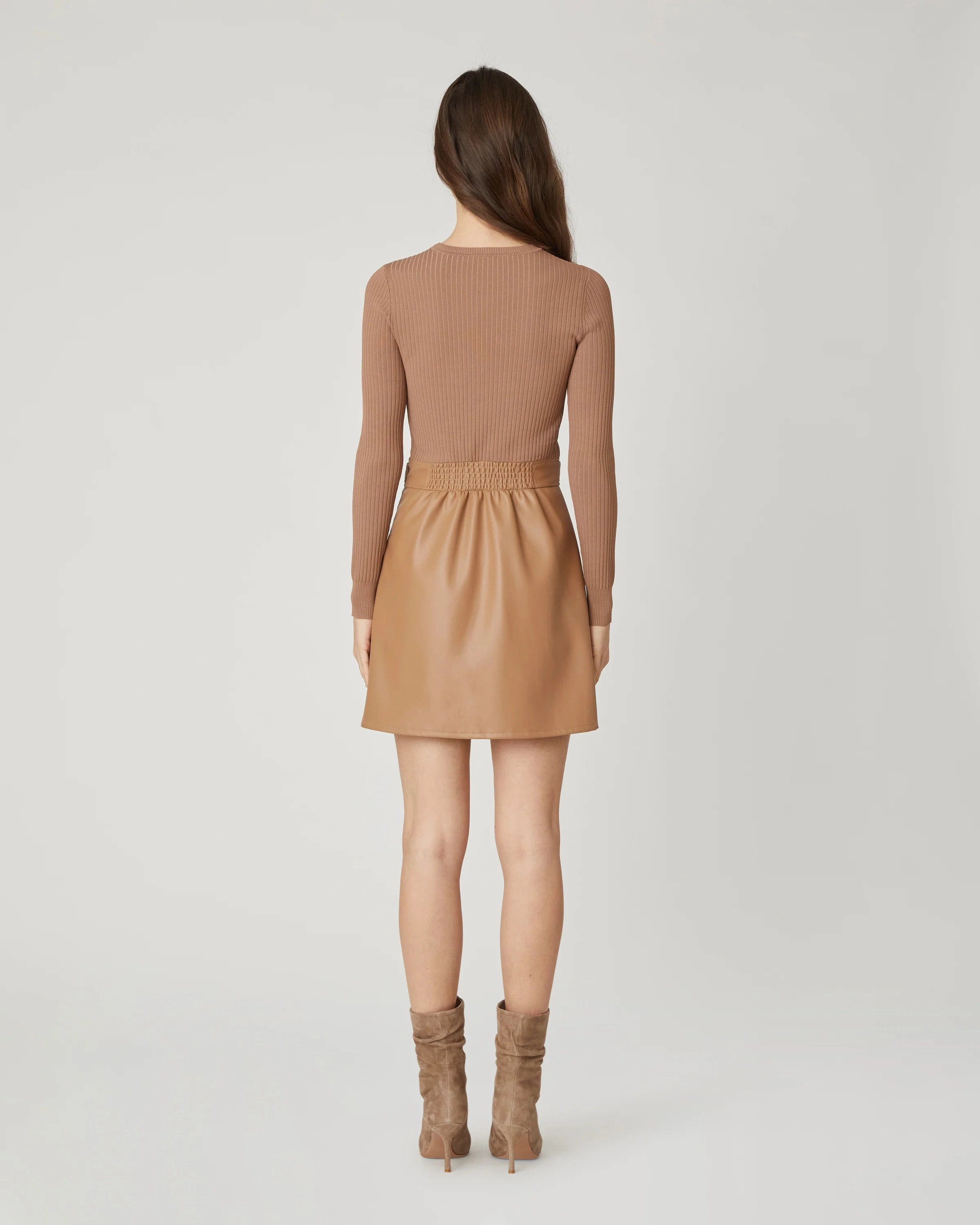 Brayden Dress in Camel Natural Flow Petal Zone