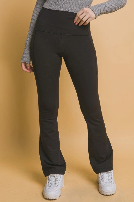 Lily High- Waisted Flared Leggings With Side Pockets Stay Cool