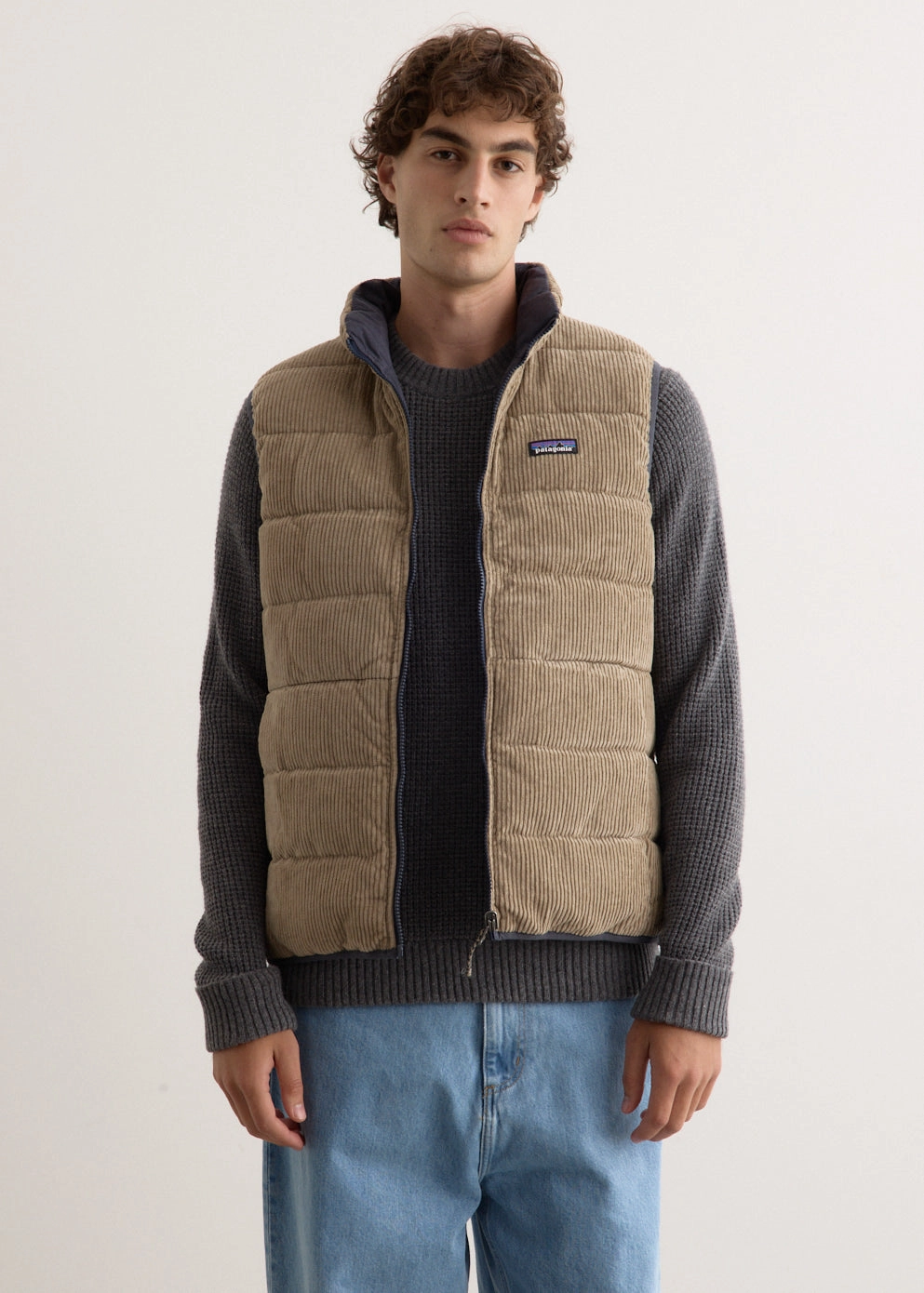 Reversible Cotton Down Vest Cold Day Look