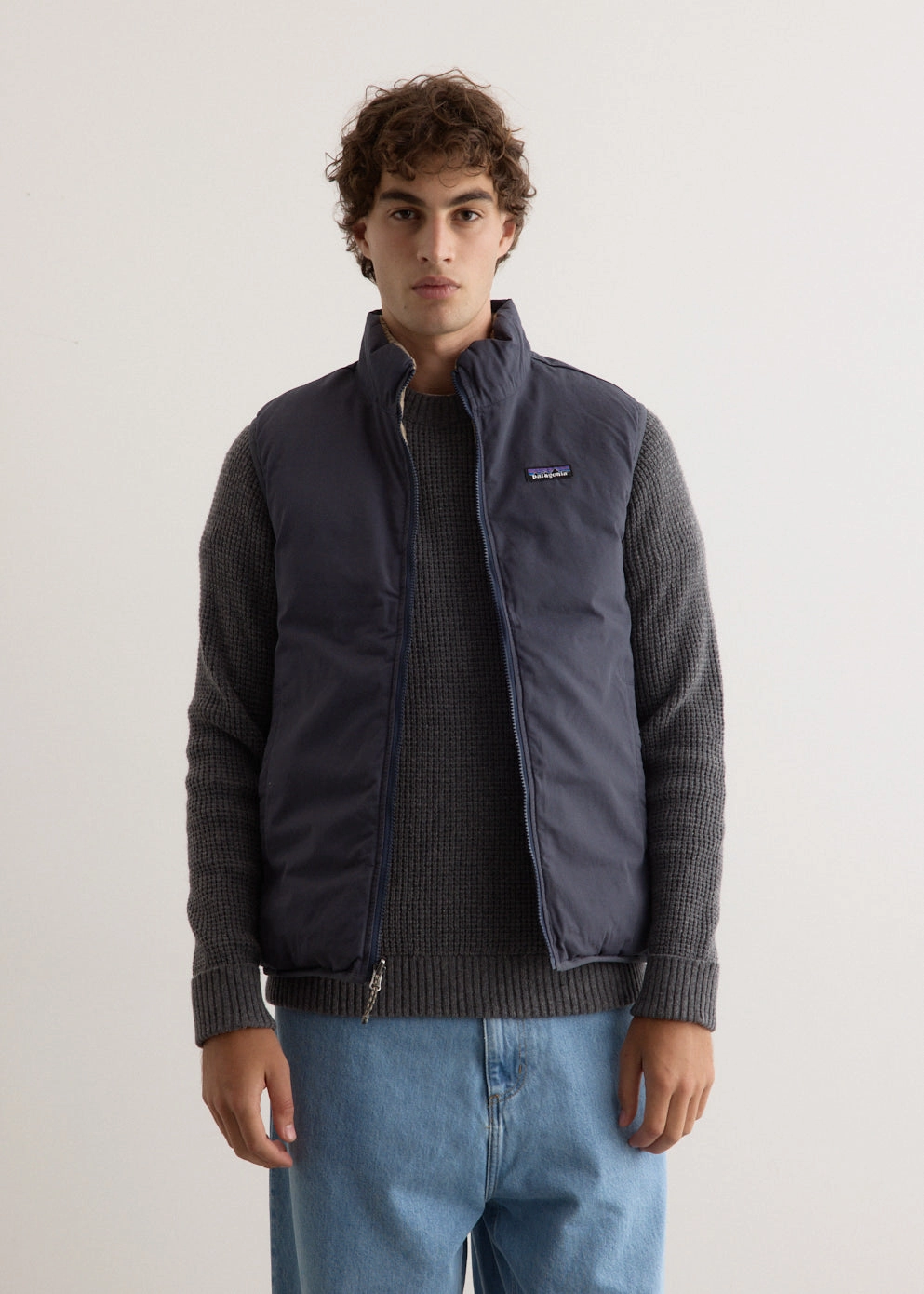 Reversible Cotton Down Vest Seamless Technology