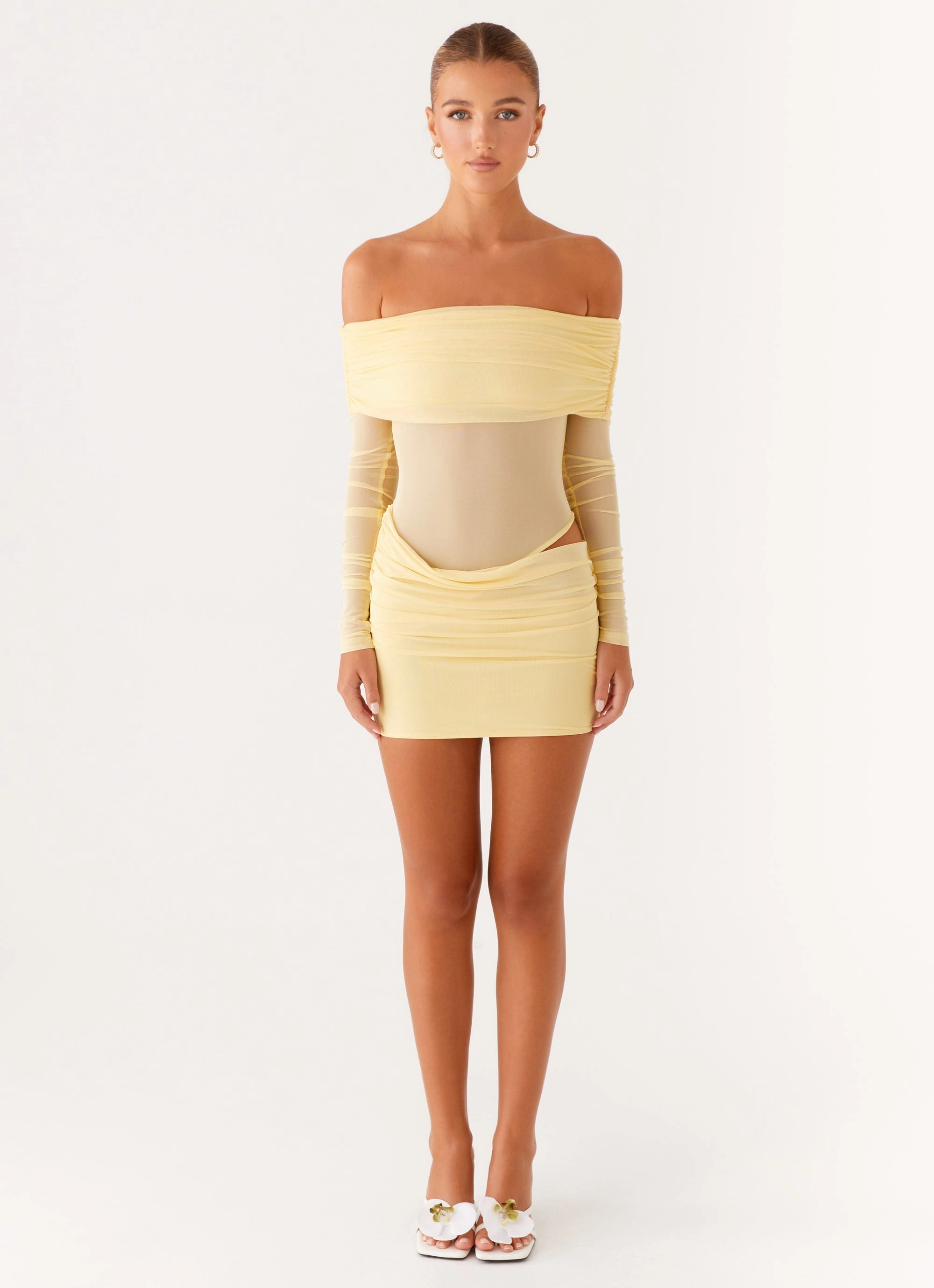 No Doubt Mini Dress - Yellow Stylish Mood