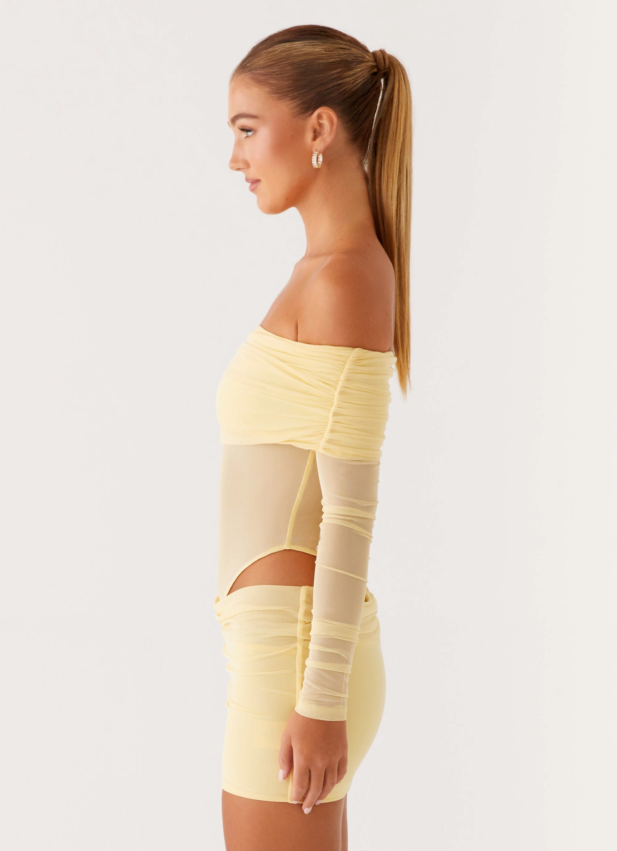 Modern and Feminine Soft Fabric No Doubt Mini Dress - Yellow