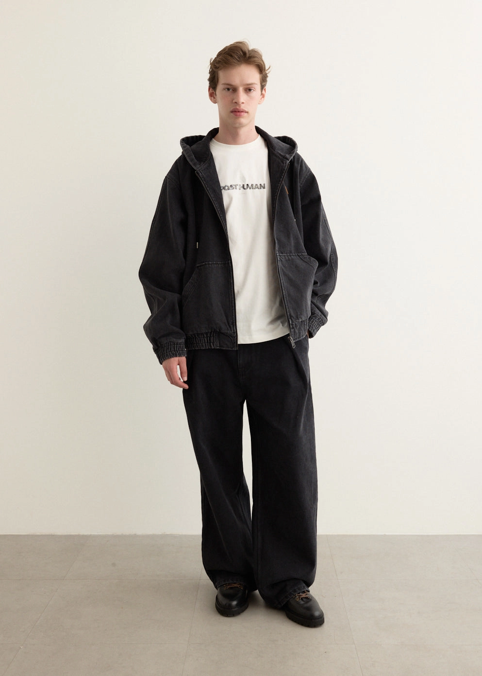 Significant Oversized Denim Hood Jacket Clean Outer Relaxed City Style