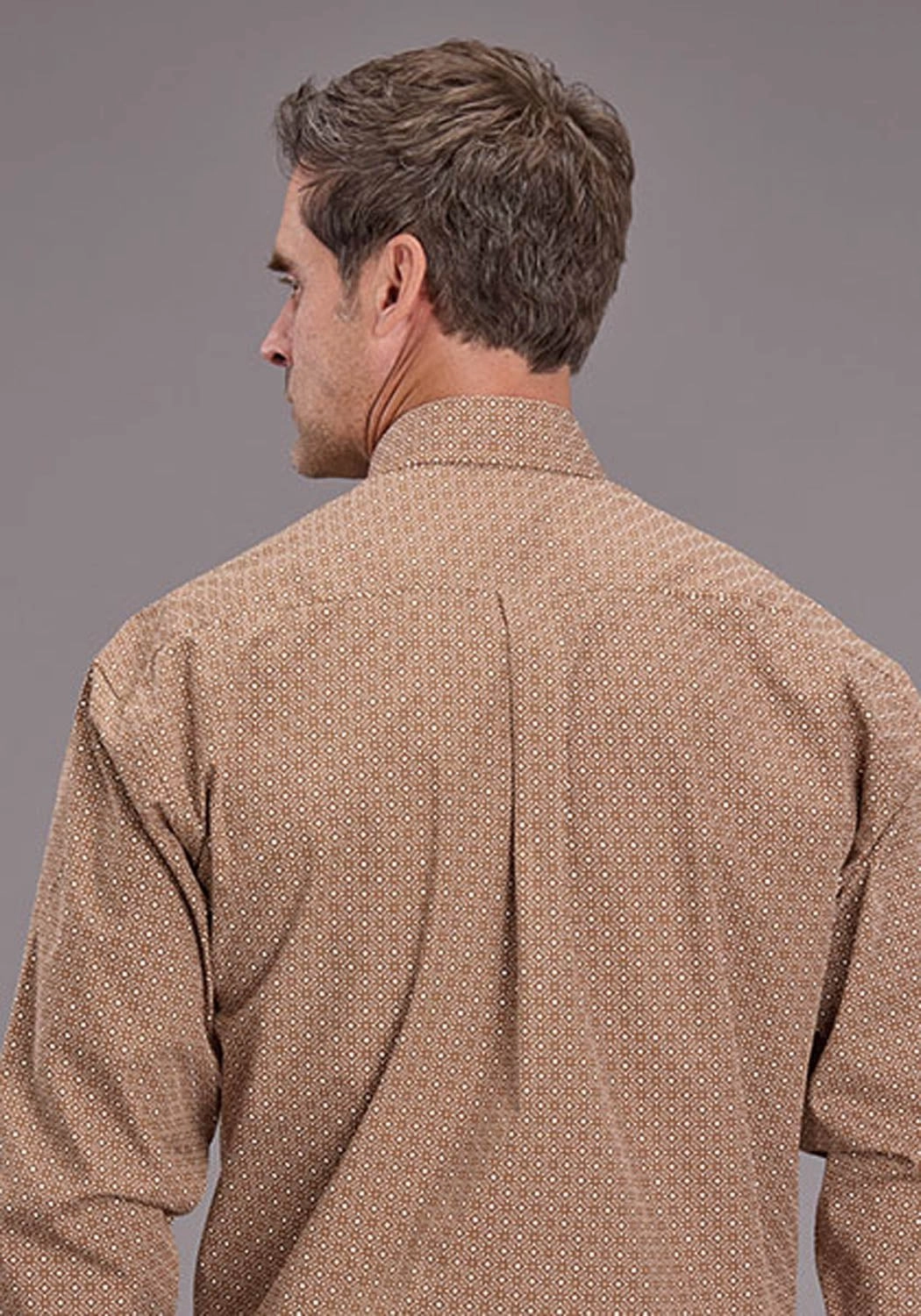 Stetson Mens 2516 Spice Mosaic Brown 100% Cotton 1 Pkt L/S Shirt High-Quality Craftsmanship