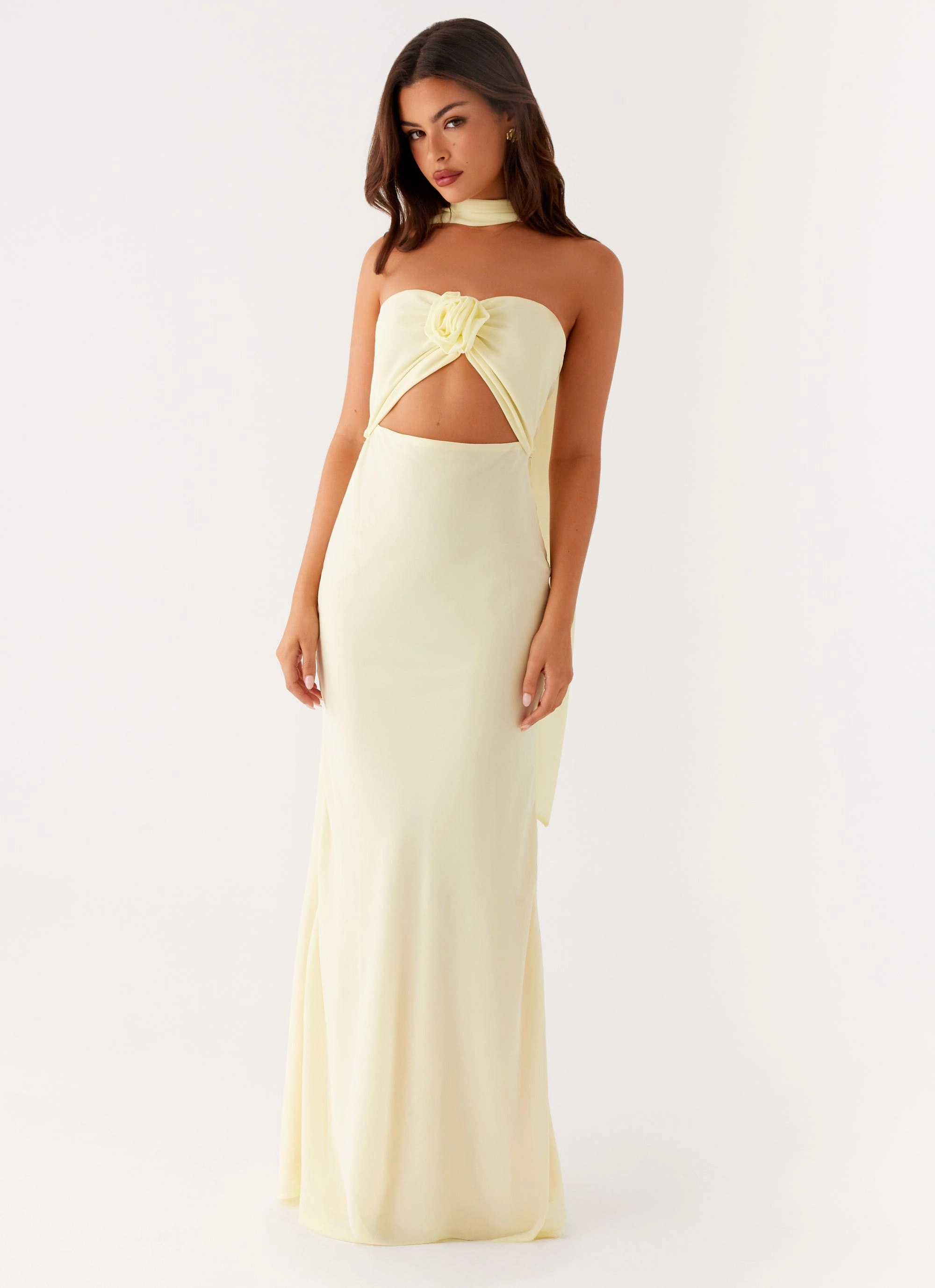 Elegant Piece Occasion Wear New Light Maxi Dress - Yellow
