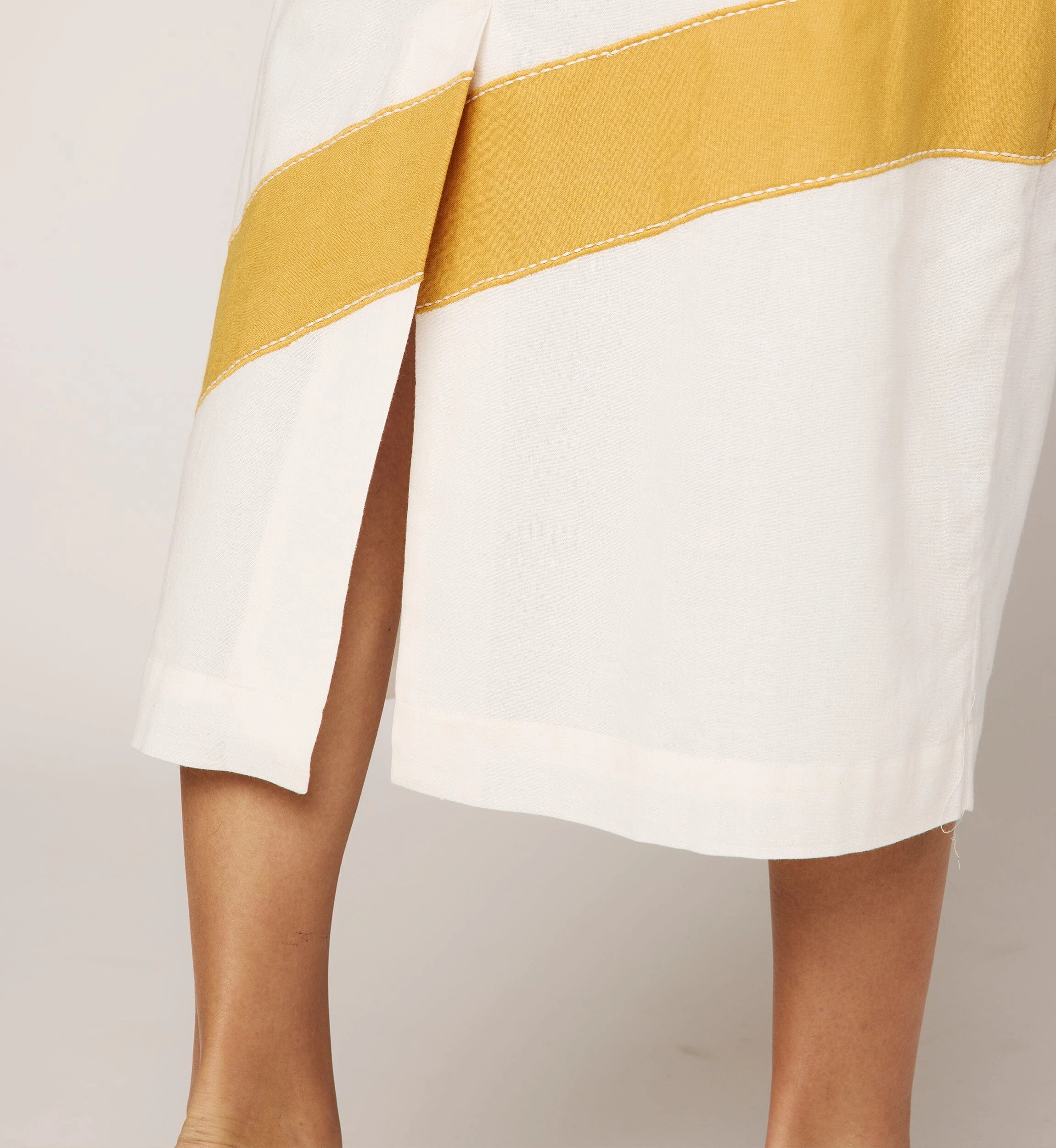 Light Soft Lightweight Piece Brie Midi Dress | Ivory/Ochre