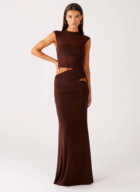 Comfortable Fashion Magic Day Briony Maxi Dress - Cool Chocolate