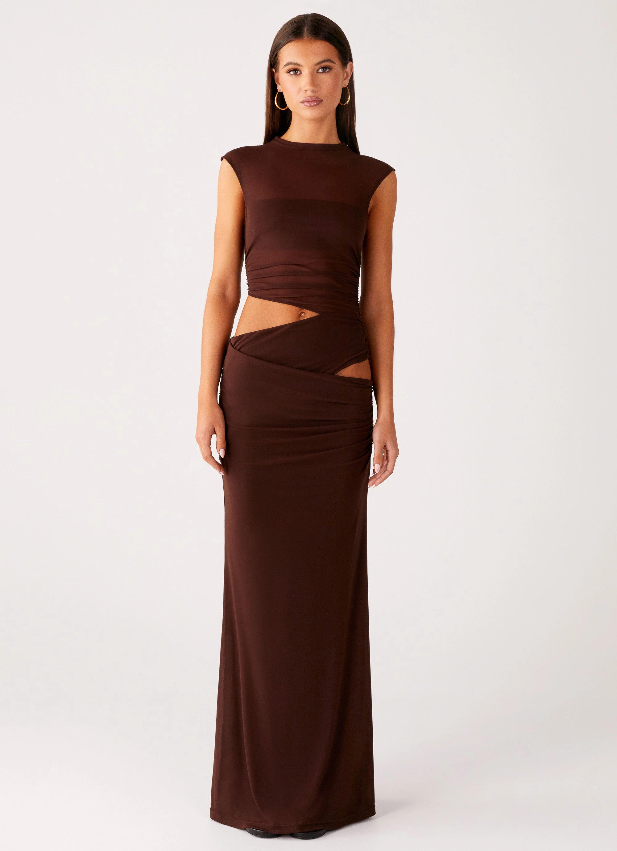 Briony Maxi Dress - Cool Chocolate Calm Beauty Modern and Feminine