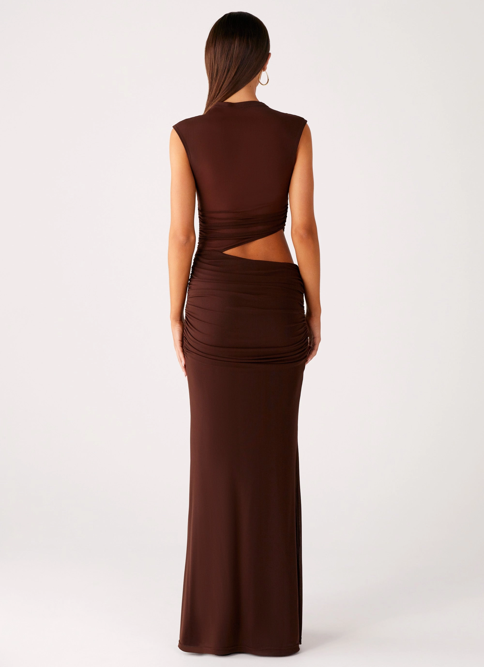V-Neck Briony Maxi Dress - Cool Chocolate
