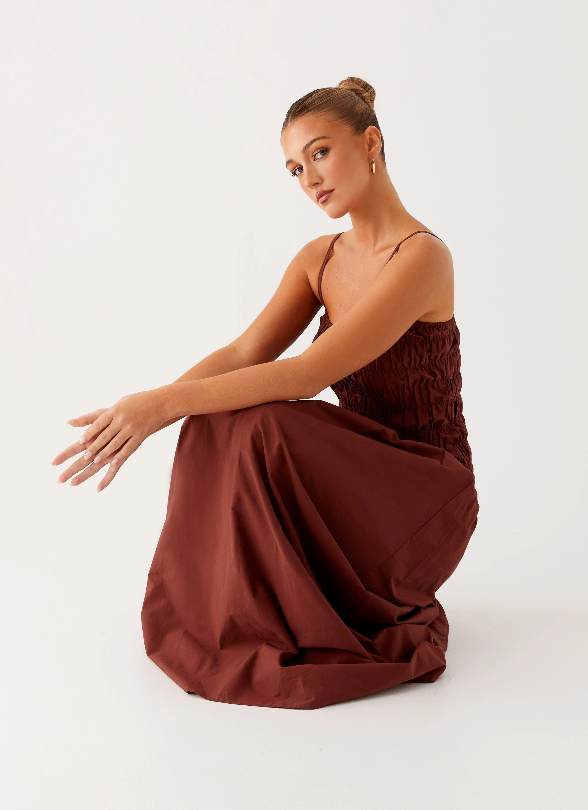 Bodycon-Fit Brooke Maxi Dress - Chocolate