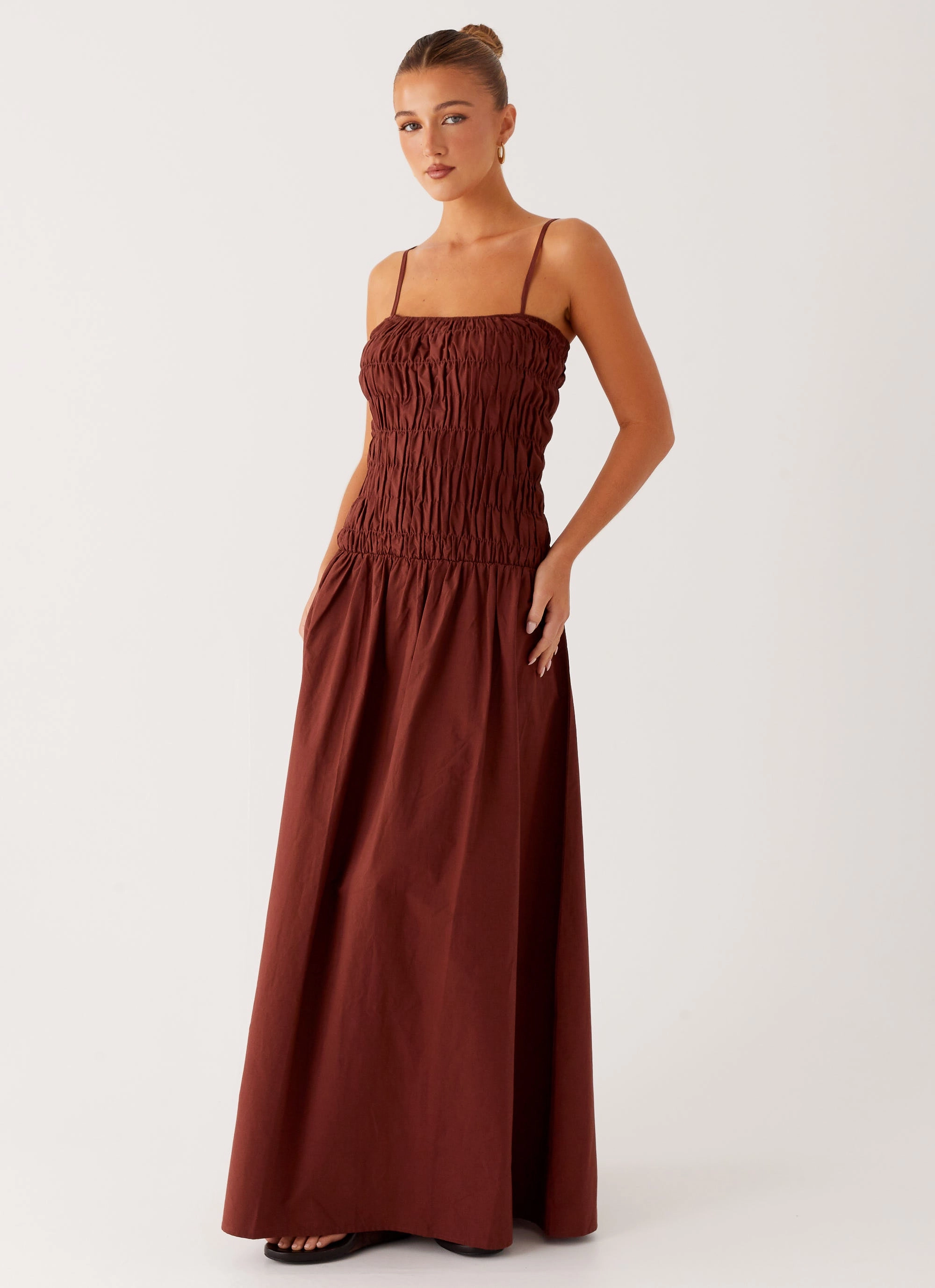 Brooke Maxi Dress - Chocolate Comfortable Silhouette Light Silhouette