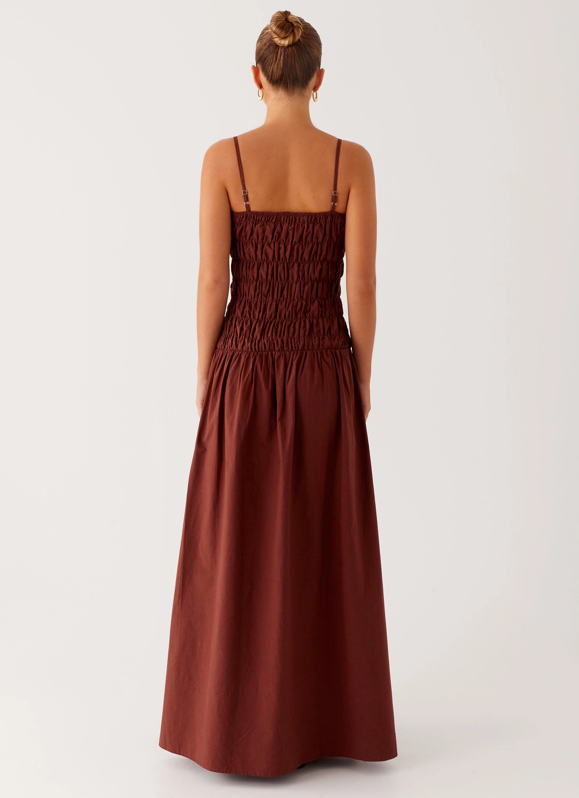 Bow Glow Brooke Maxi Dress - Chocolate