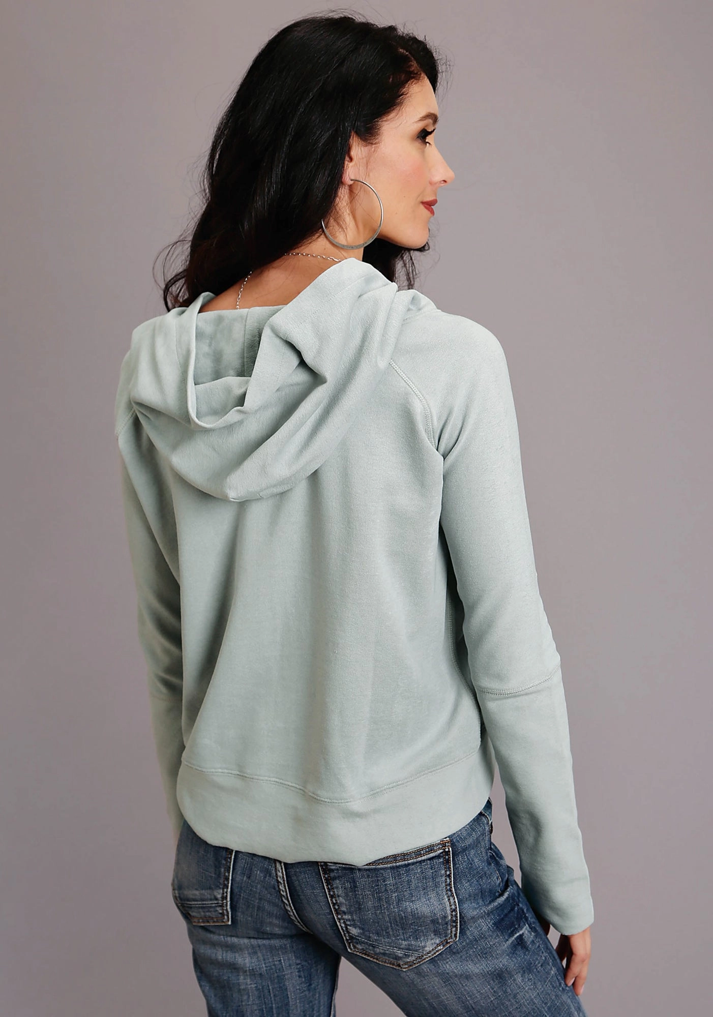 Stetson Womens Seafoam 100% Cotton Twill Ties Hoodie Comfy Vibes