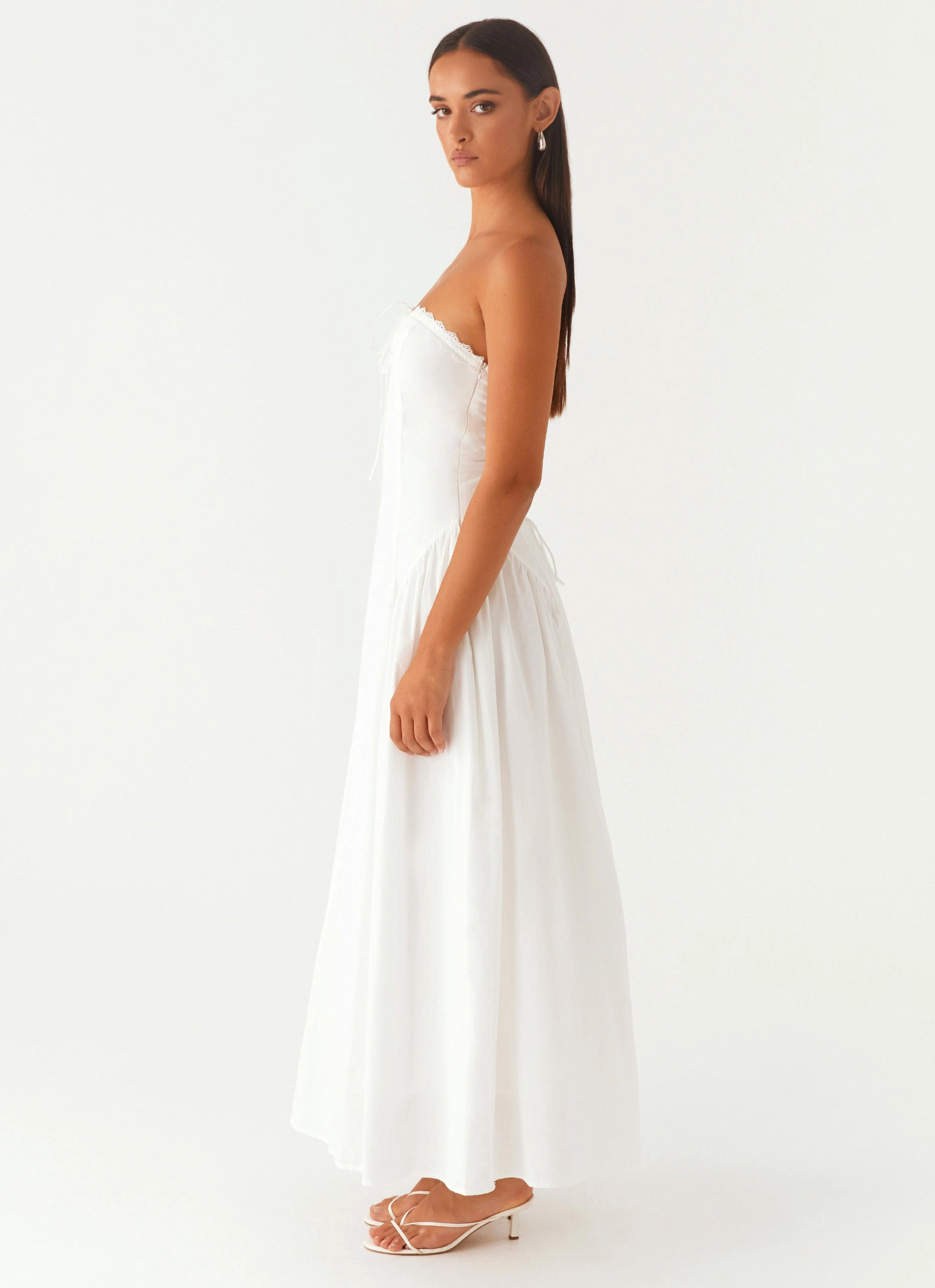 Chic formal attire Pleated-Texture Burleigh Maxi Dress - Ivory