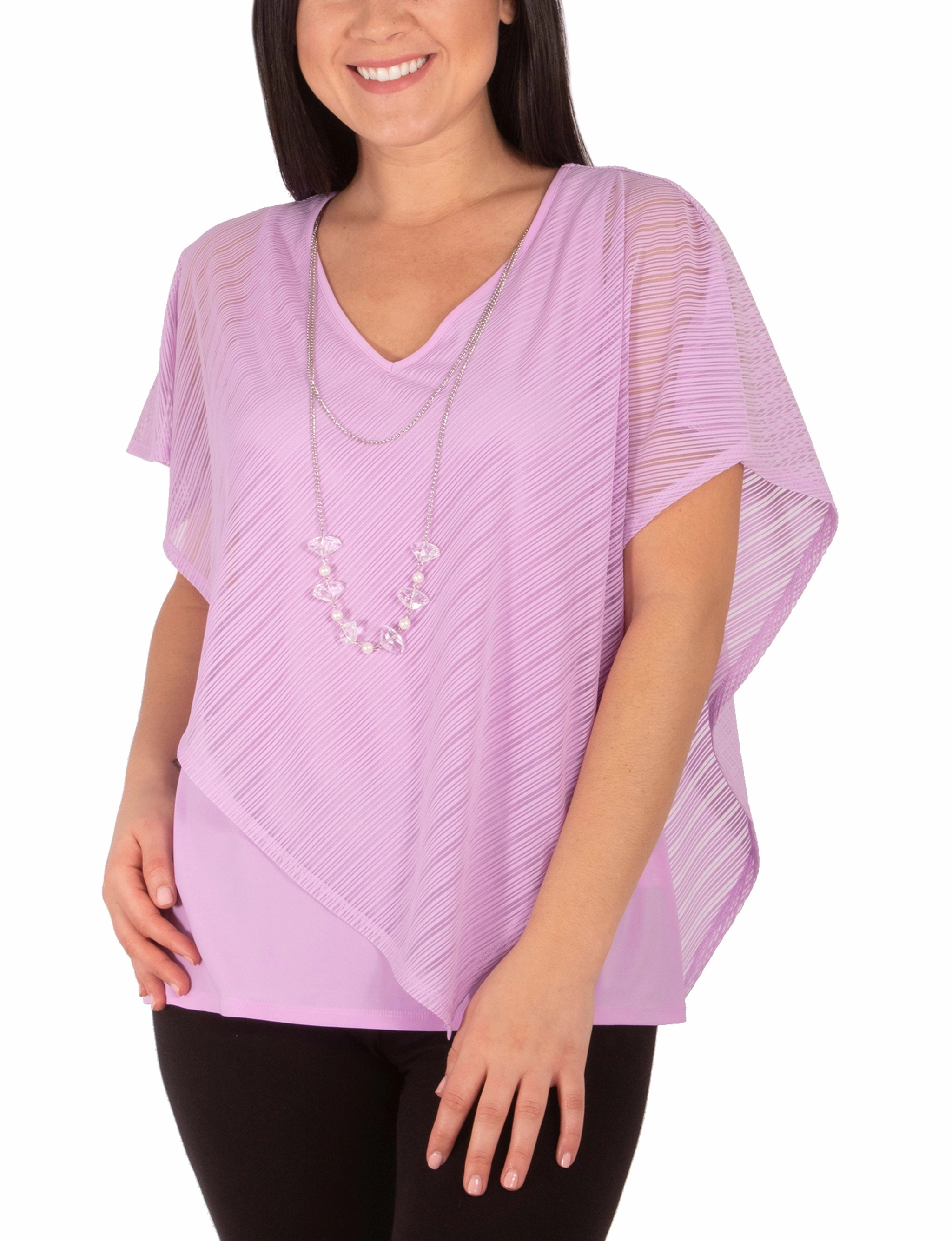 Airflow channels Burnout Poncho Top With Removable Necklace