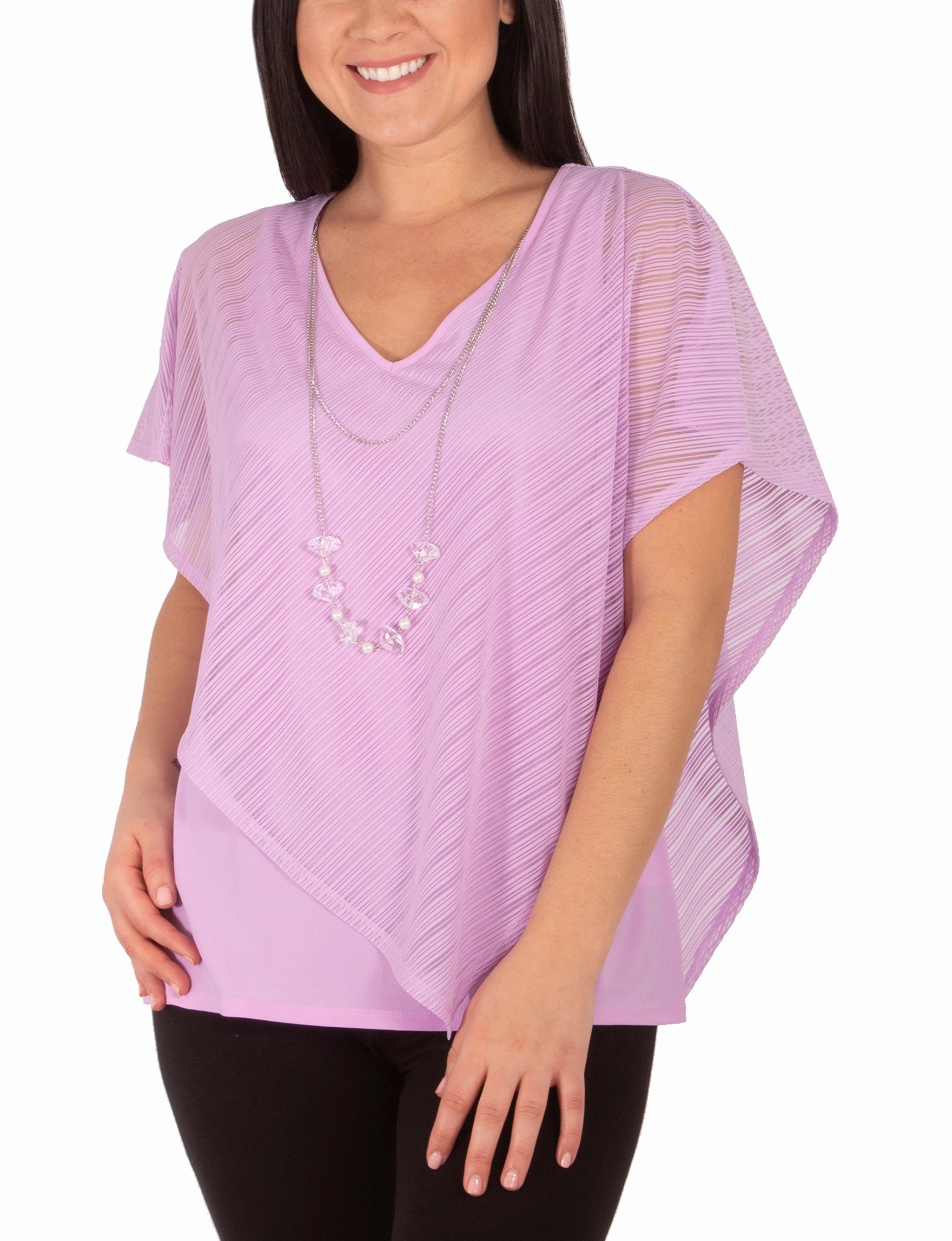 Burnout Poncho Top With Removable Necklace Urban Classic