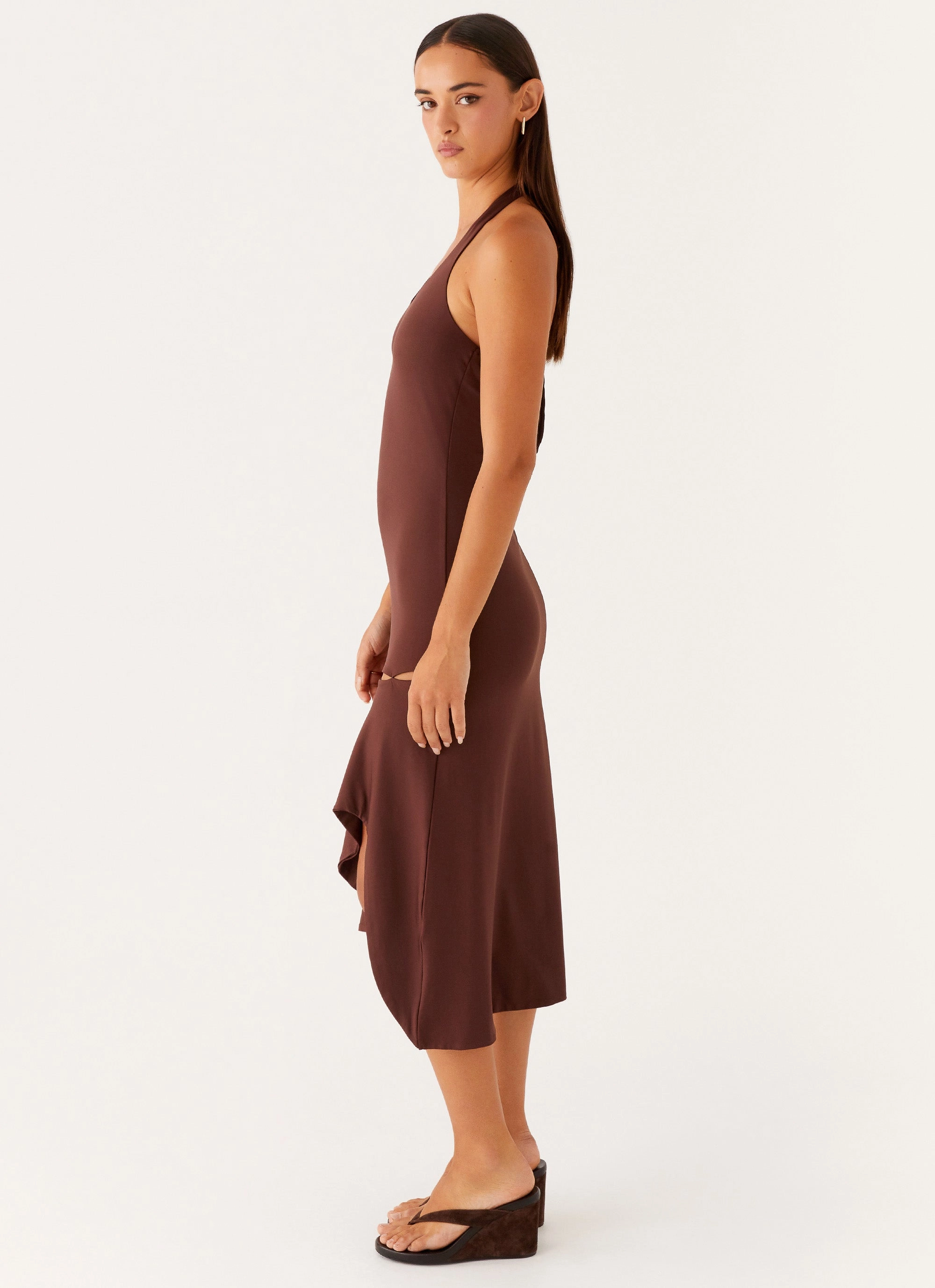 Subtle Touch Fast Times Midi Dress - Chocolate