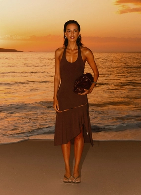 Workwear Comfort Fast Times Midi Dress - Chocolate