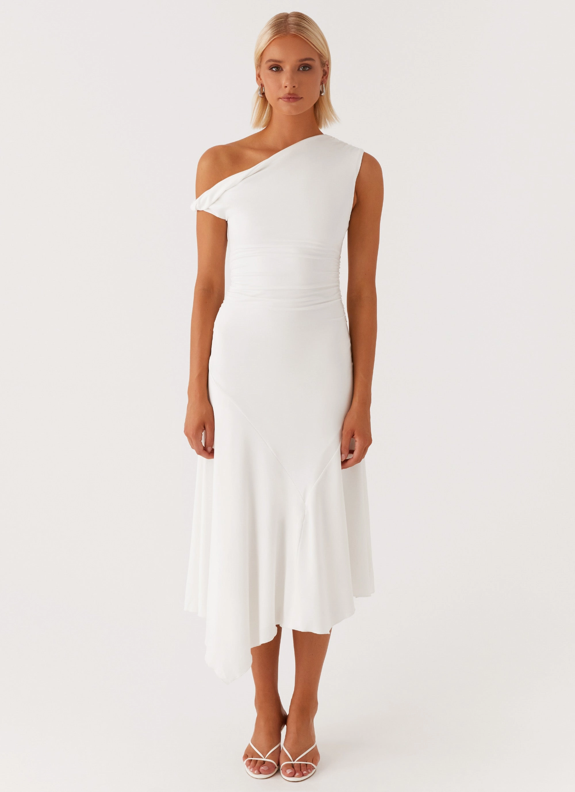 Byron Midi Dress - White Power Soft Saturated Hue